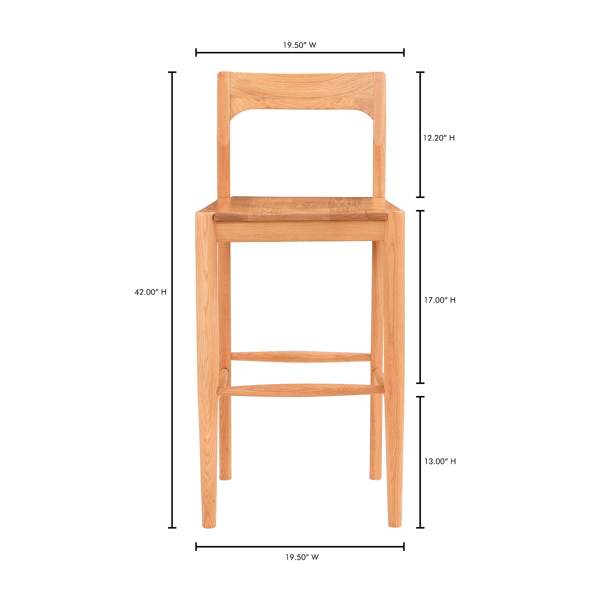 Moes Owing Barstool Natural Oak BC-1125-24