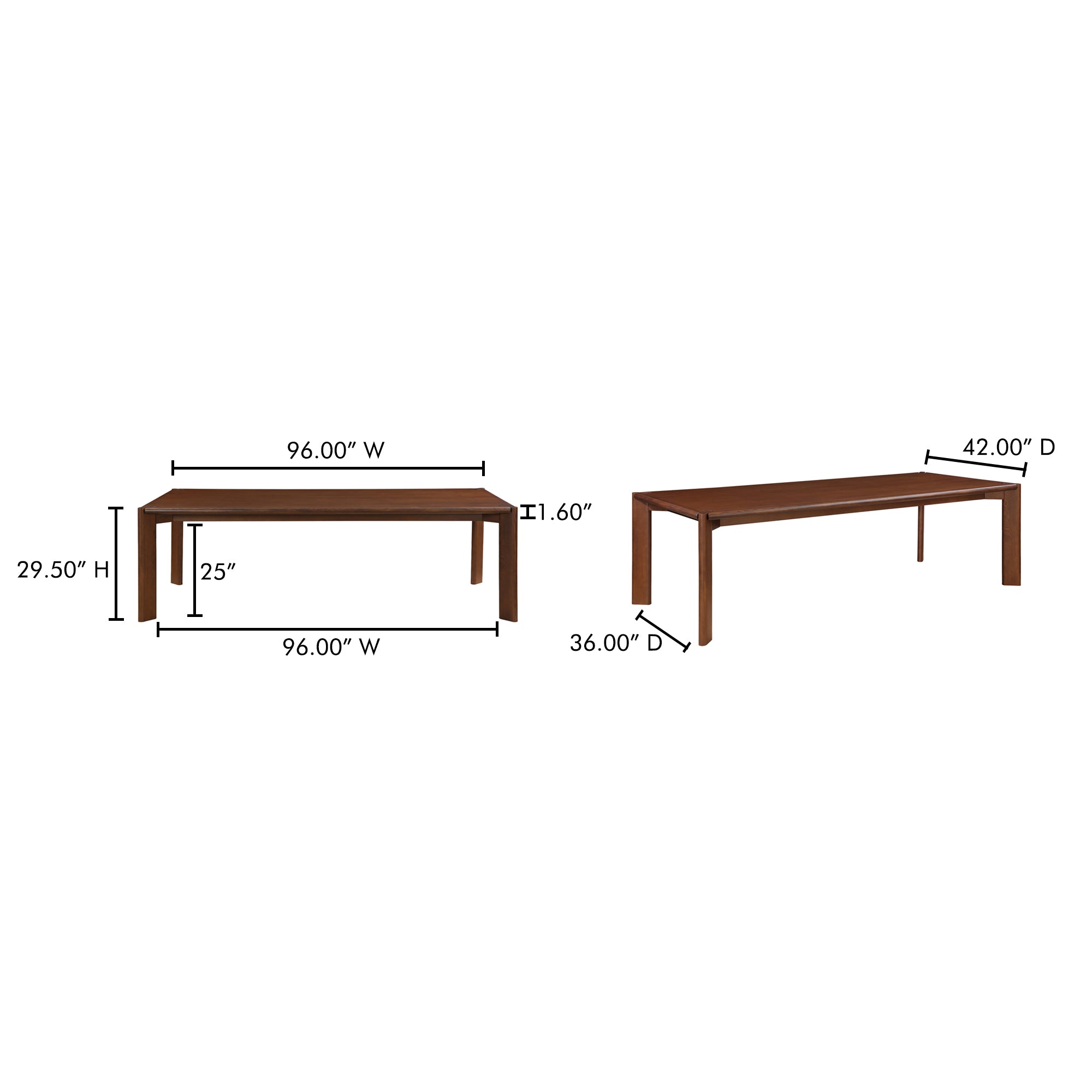 Moes Daifuku Large Dining Table Walnut Stained Ash BC-1132-20