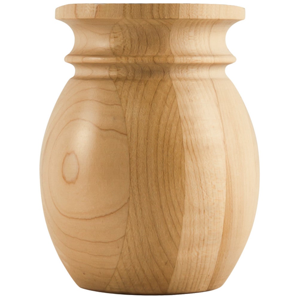 Hardware Resources 4" W x 4" D x 5" H Rubberwood Bullnose & Cove Bun Foot