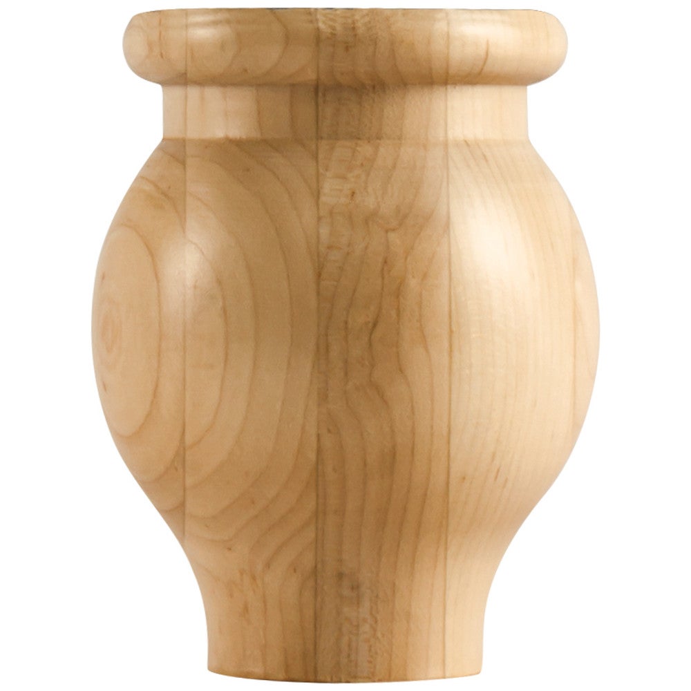 Hardware Resources 4" W x 4" D x 5" H Alder Round Ogee Bun Foot