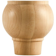 Hardware Resources 4" W x 4" D x 4" H Hard Maple Round Tapered Bun Foot