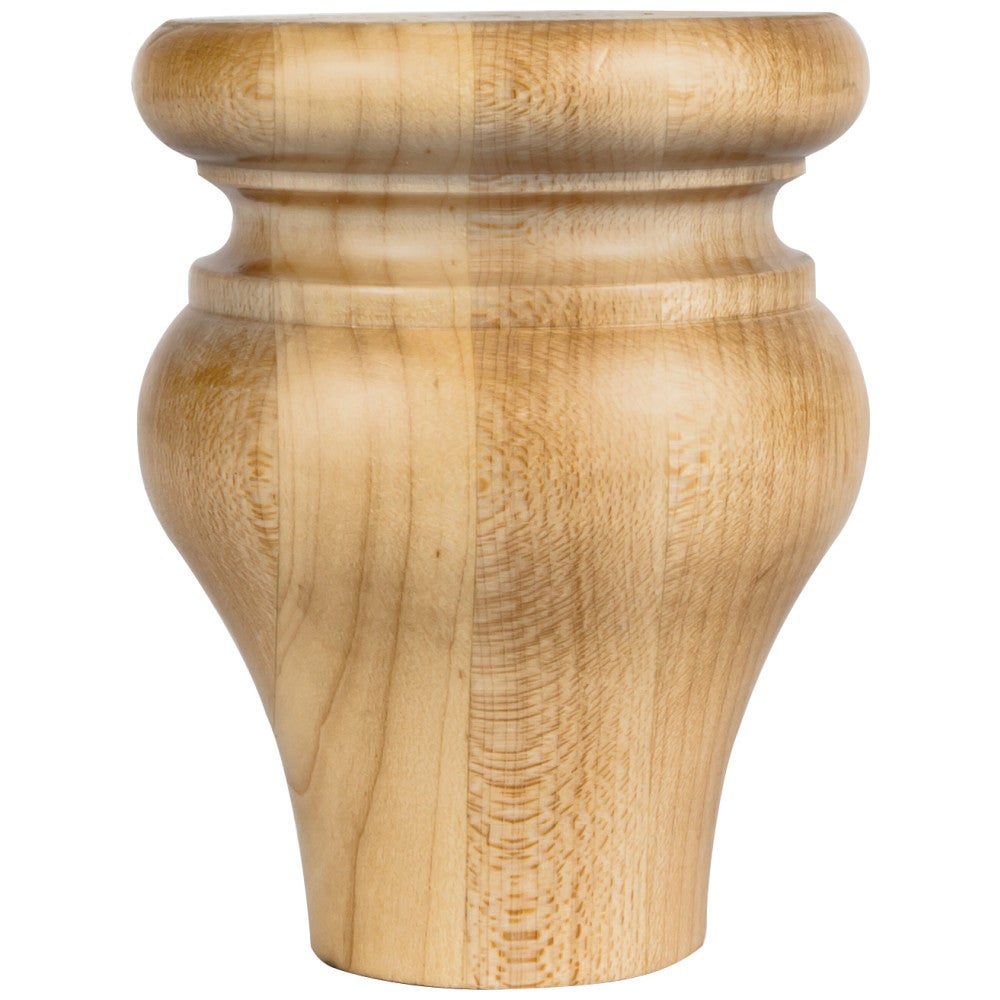 Hardware Resources 3-1/2" W x 3-1/2" D x 4-1/2" H Hard Maple Tulip Bun Foot