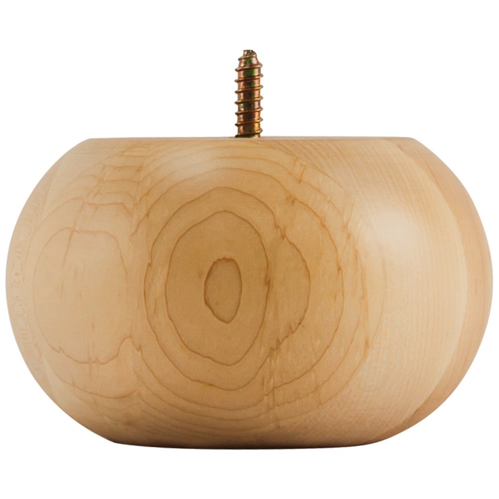 Hardware Resources 5" W x 5" D x 3" H Maple Smooth Transitional Bun Foot