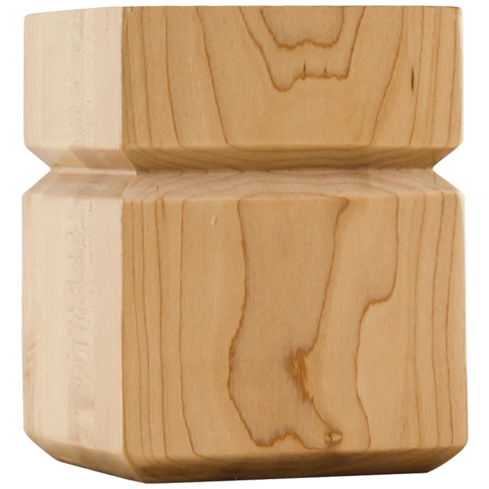 Hardware Resources 3-1/2" W x 3-1/2" D x 4-1/2" H Alder Square Grooved Shaker Bun Foot