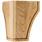 Hardware Resources 3-1/2" W x 3-1/2" D x 4-1/2" H White Oak Triangular Mission Bun Foot