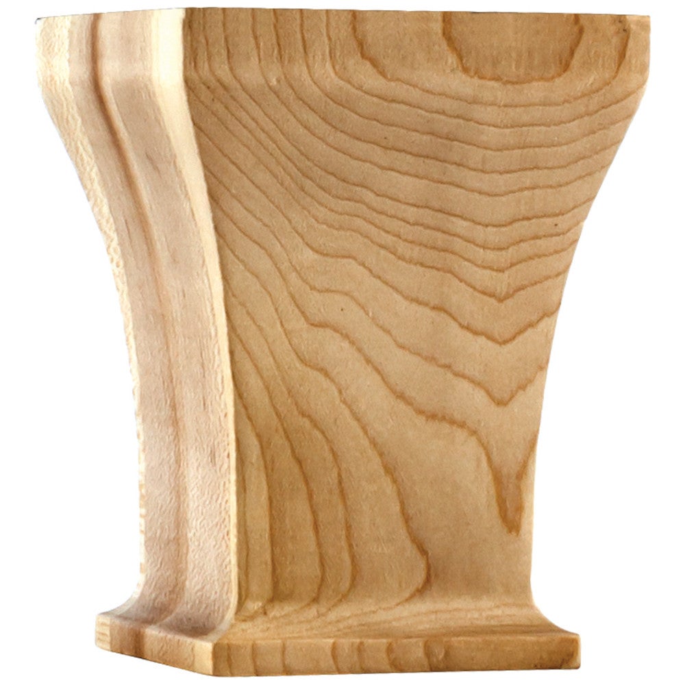 Hardware Resources 3-1/2" W x 3-1/2" D x 4-1/2" H Rubberwood Greek Bun Foot
