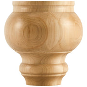 Hardware Resources 4-1/2" W x 4-1/2" D x 4-1/2" H Maple Turned Transitional Bun Foot