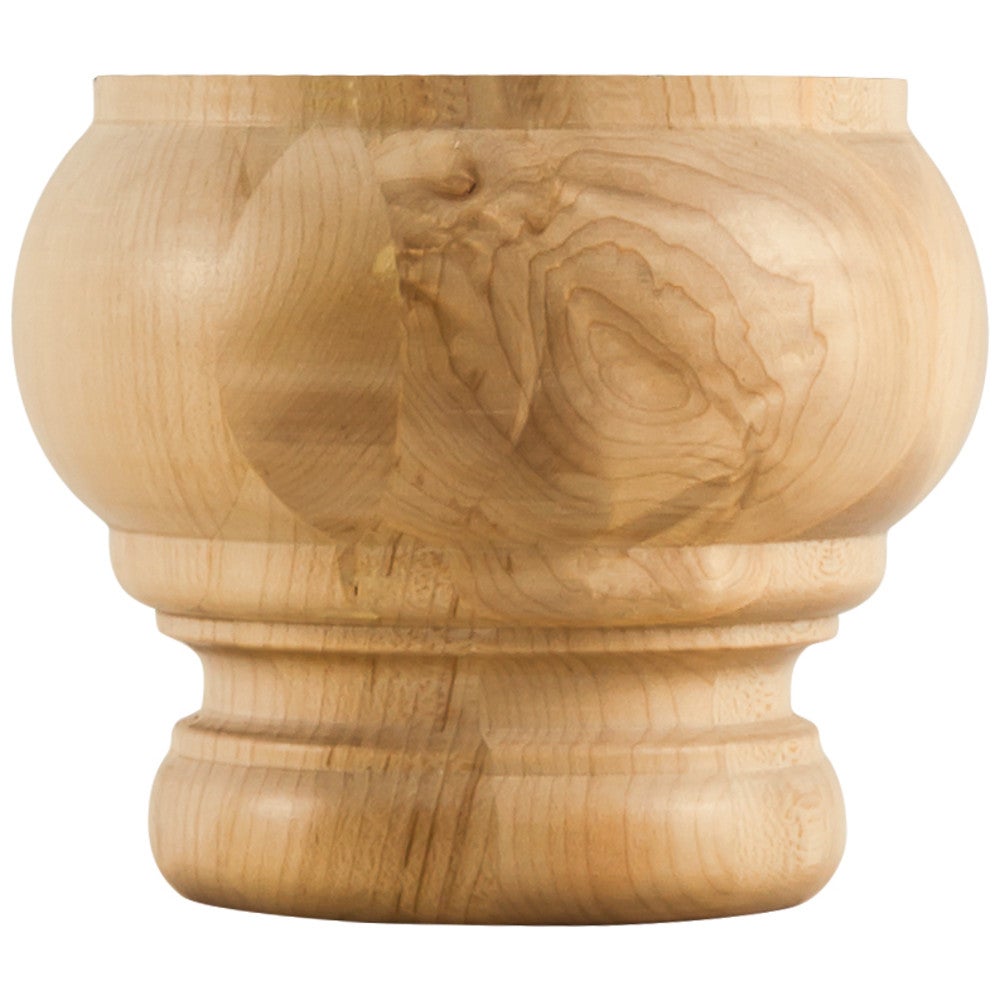 Hardware Resources 4-3/4" W x 4-3/4" D x 4" H Rubberwood Reversible Bun Foot