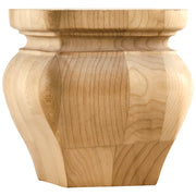 Hardware Resources 4-1/4" W x 4-1/4" D x 4-1/4" H Rubberwood Square Turned Bun Foot