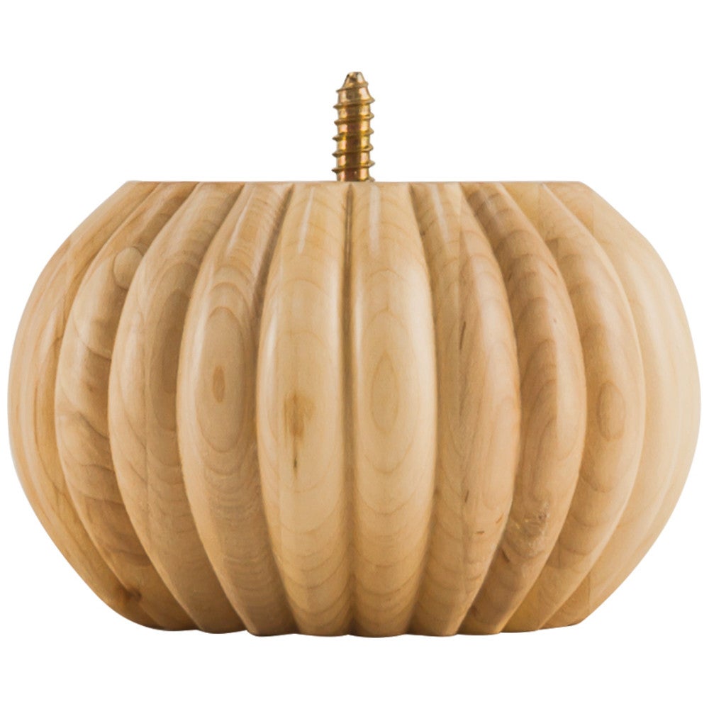 Hardware Resources 5" W x 5" D x 3" H Rubberwood Crown Bun Foot
