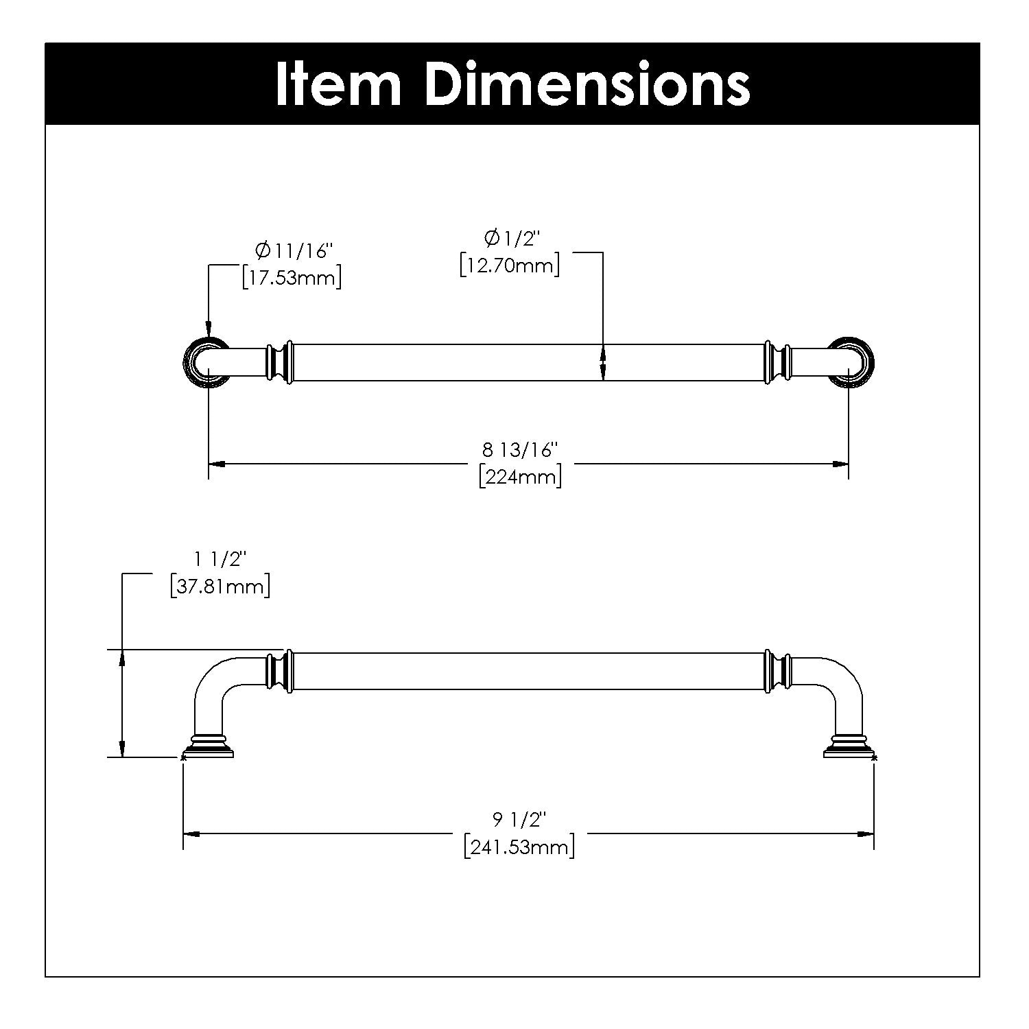 Belwith 8-13/16 Inch (224mm) Center to Center Berkshire Pull (B079924)