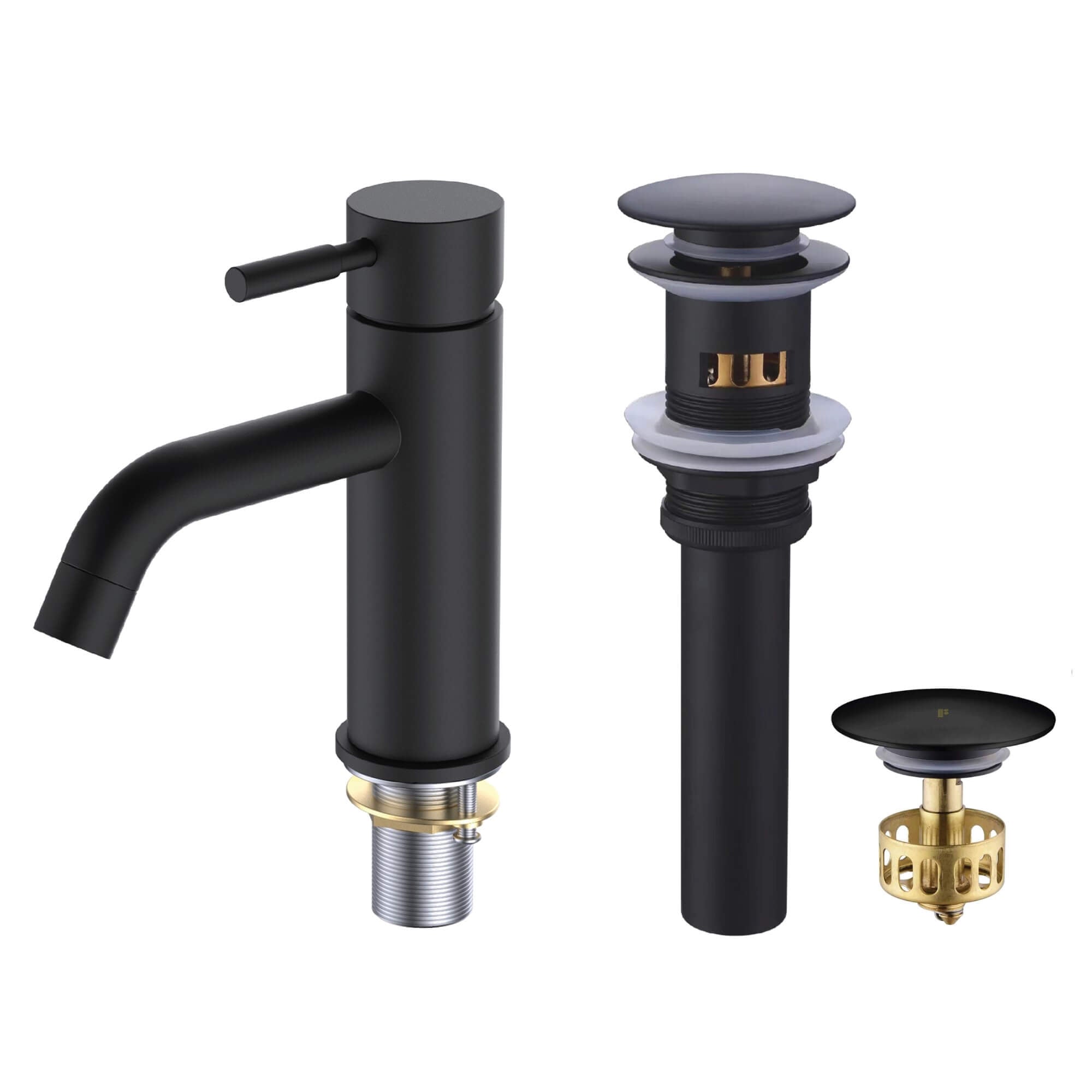 Fine Fixtures Round Bathroom Faucet With Pop-Up Drain - Single Hole