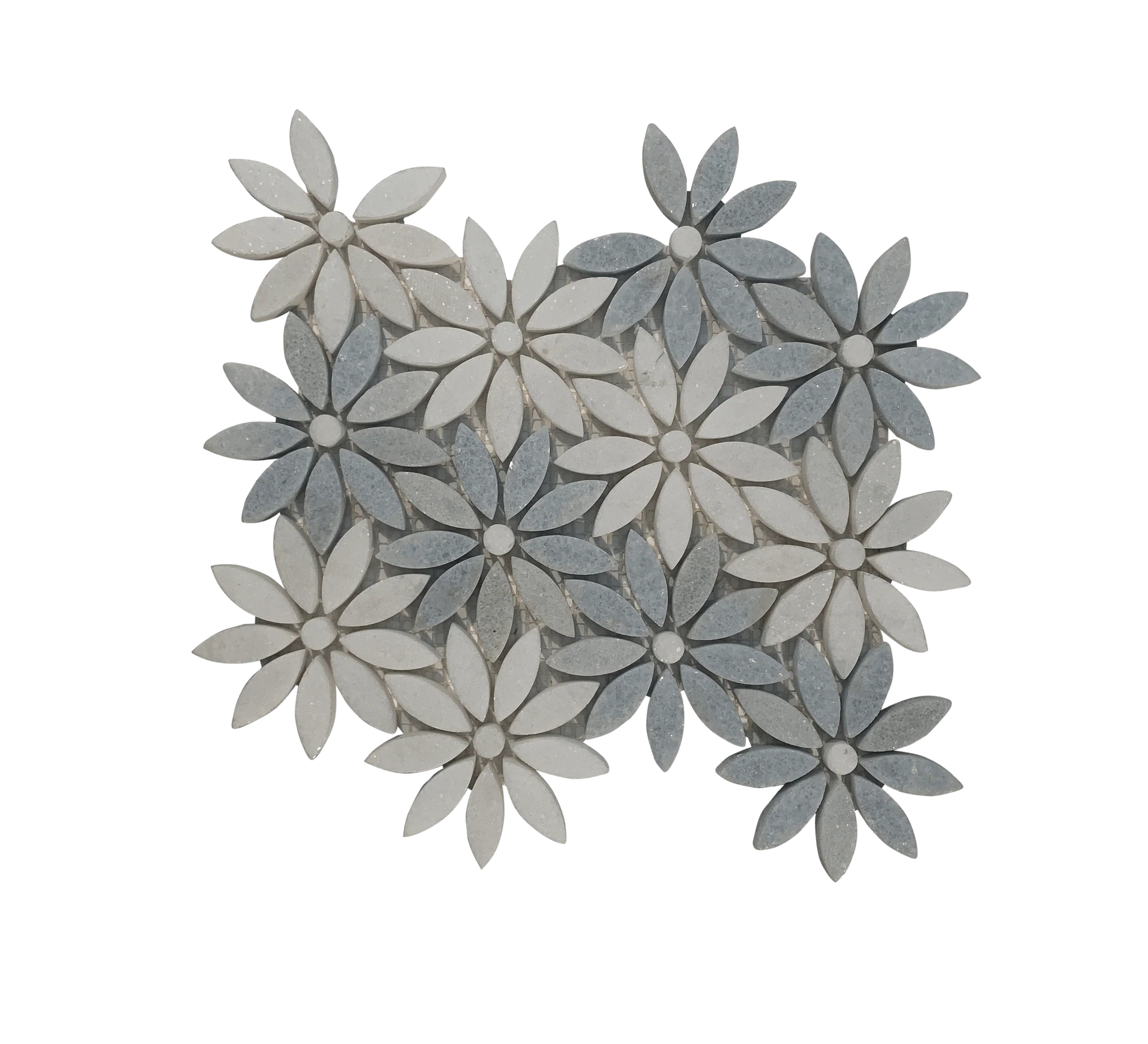 Blue Celeste Marble Mosaic Petals Polished