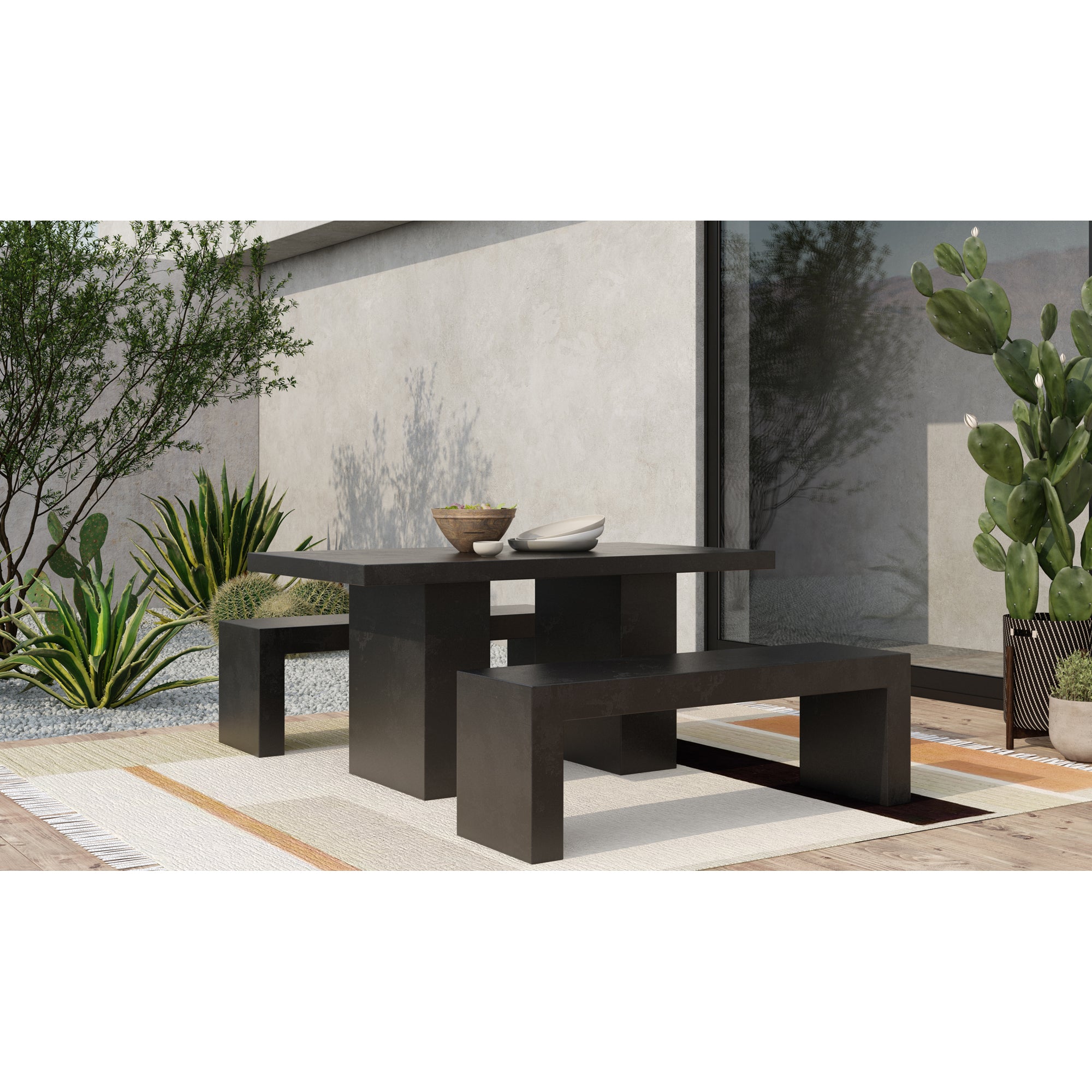 Moes Lazarus Outdoor Bench Black BQ-1005-02