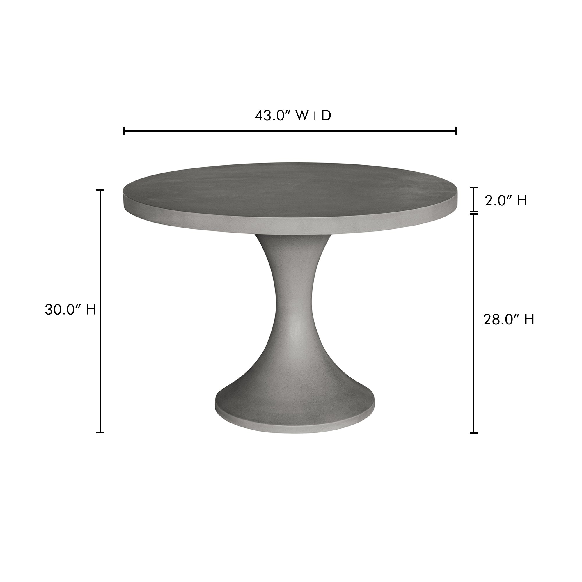 Moes Isadora Outdoor Dining Table Grey BQ-1008-25-0