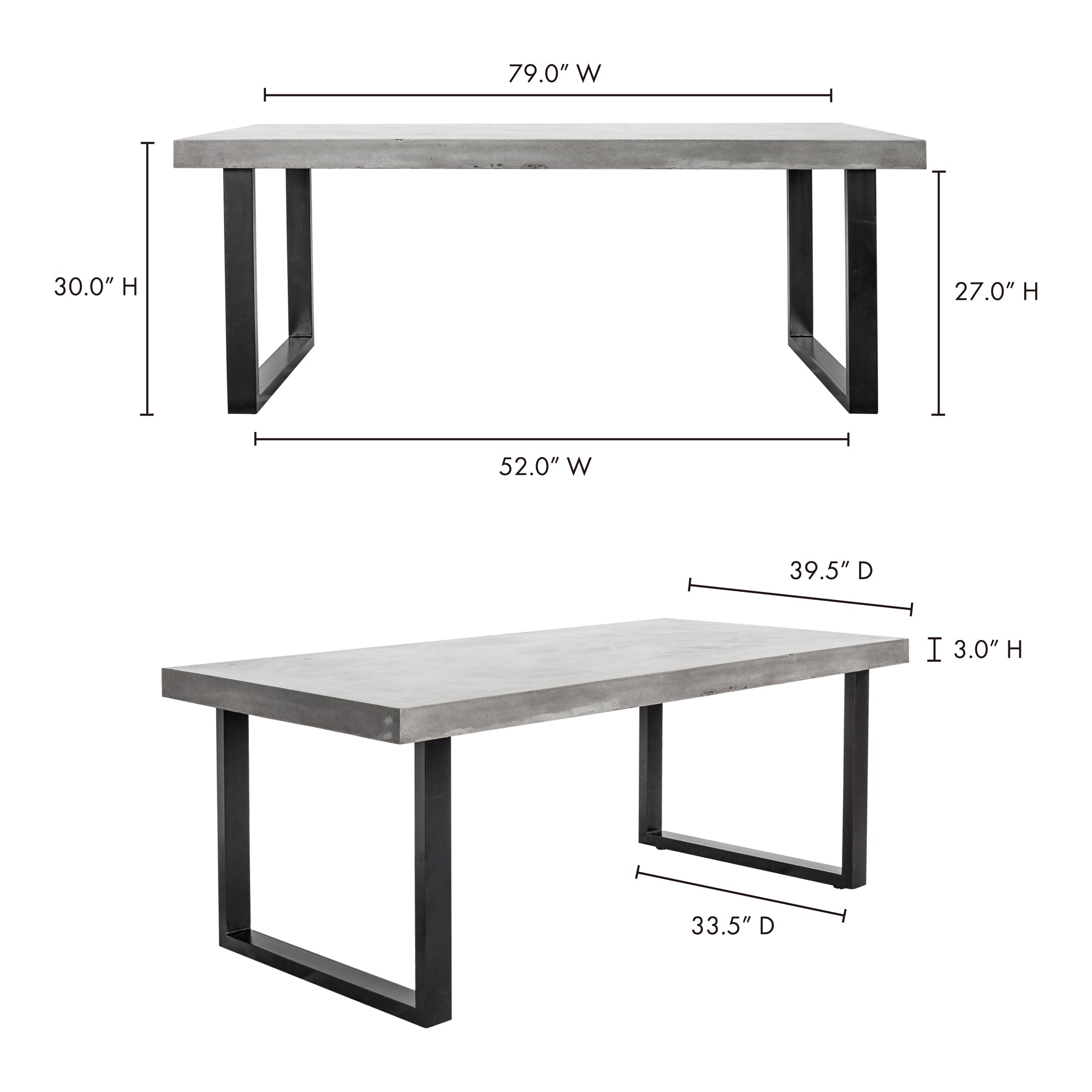 Moes Jedrik Outdoor Dining Table Large Grey BQ-1018-25-0