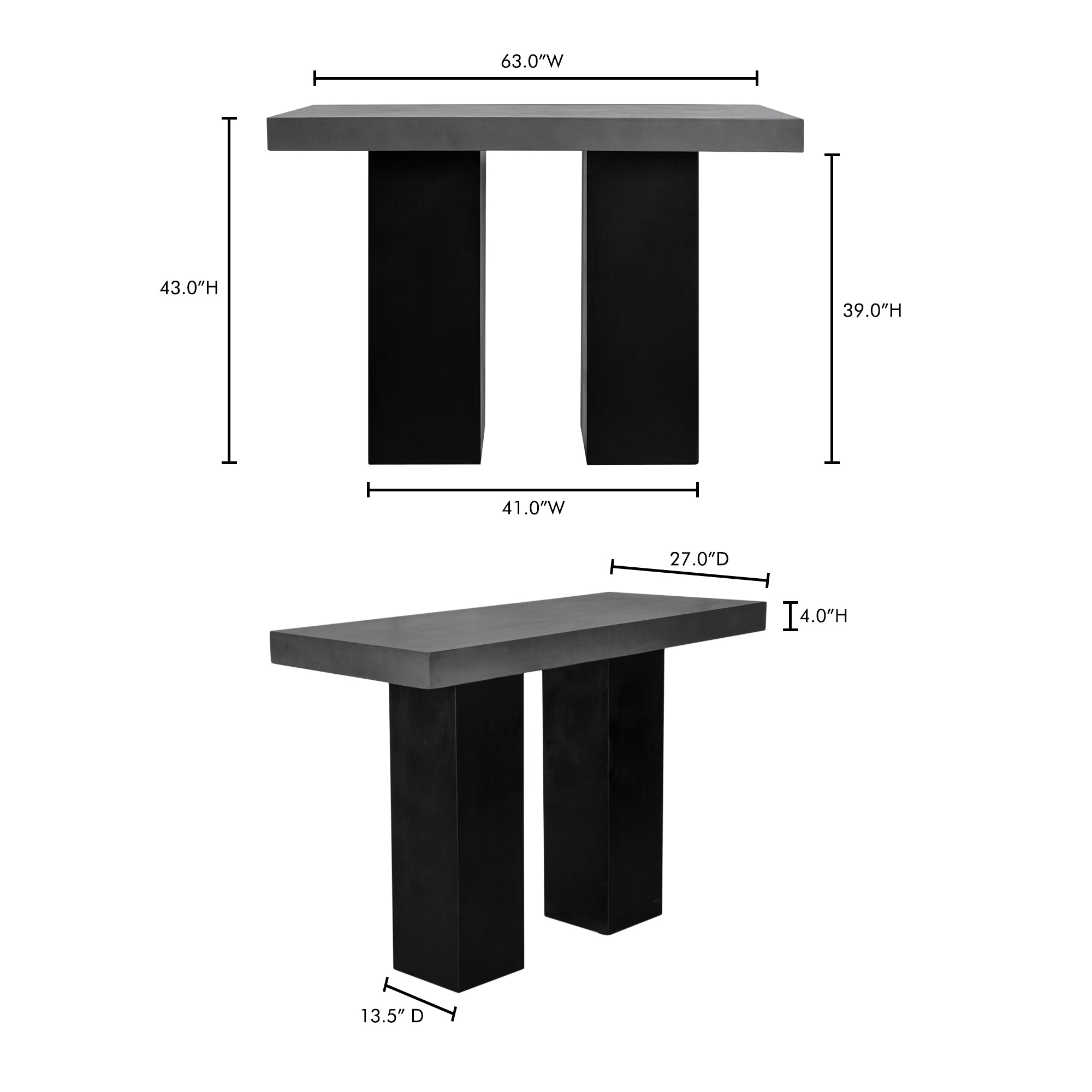 Moes Lithic Outdoor Bar Table Grey BQ-1035-25-0
