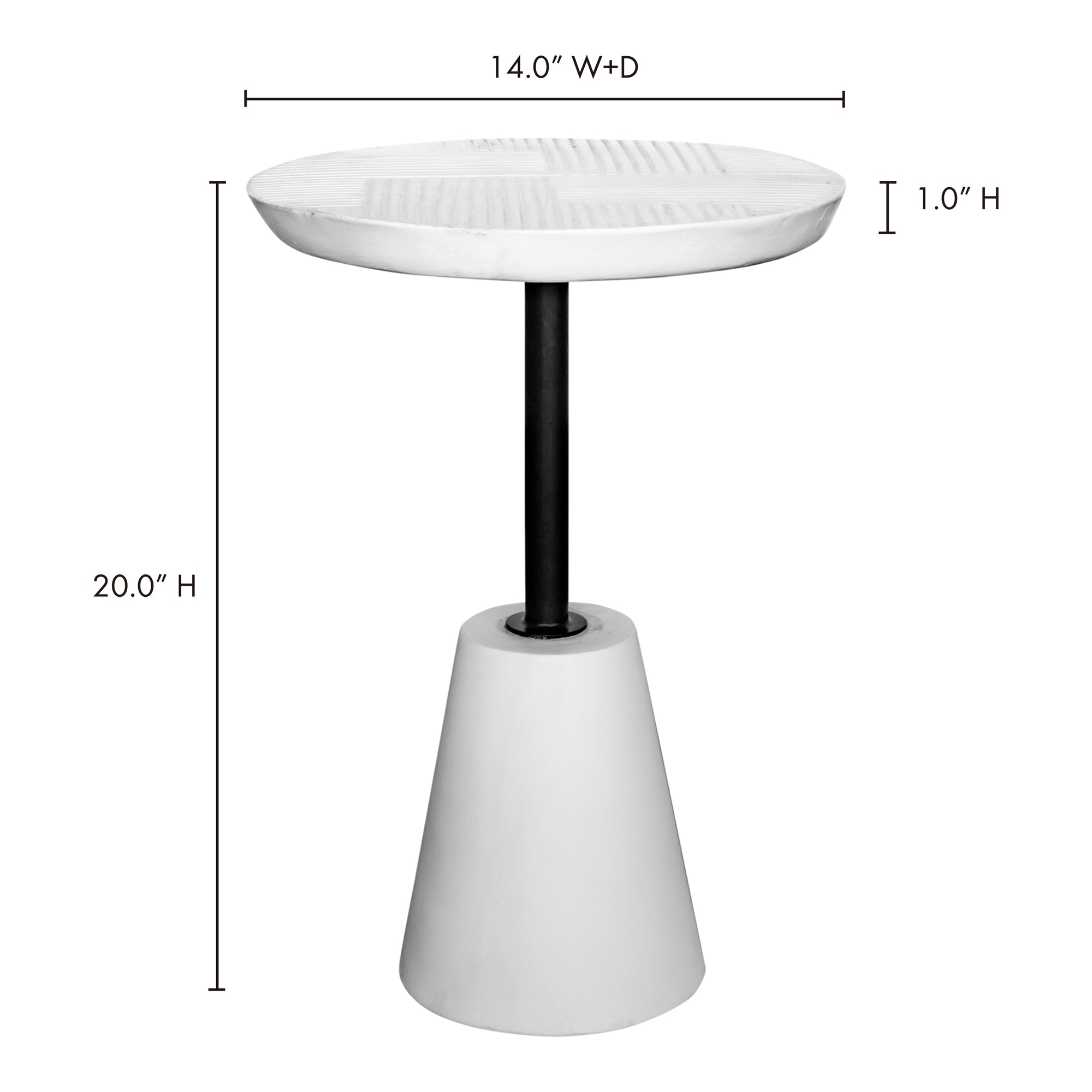 Moes Foundation Outdoor Accent Table White BQ-1046-18