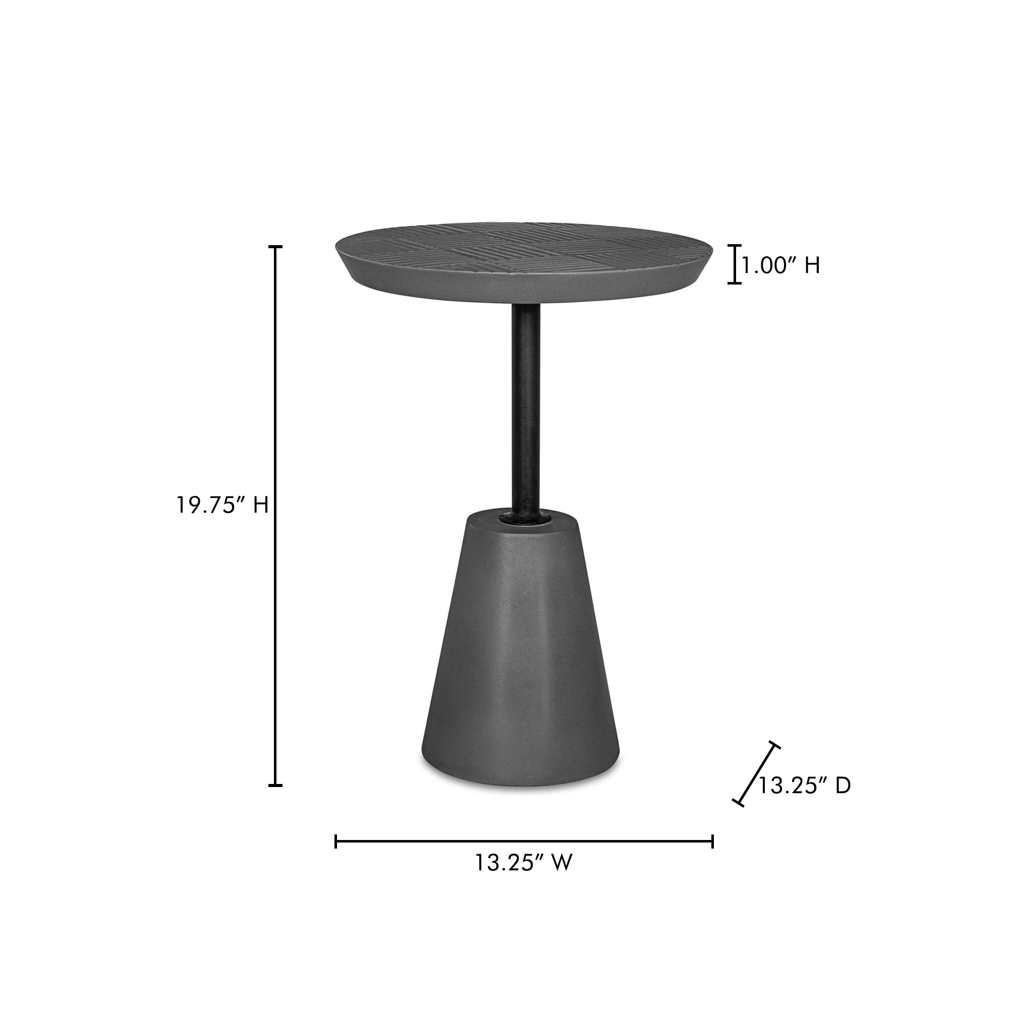 Moes Foundation Outdoor Accent Table Dark Grey BQ-1046-25