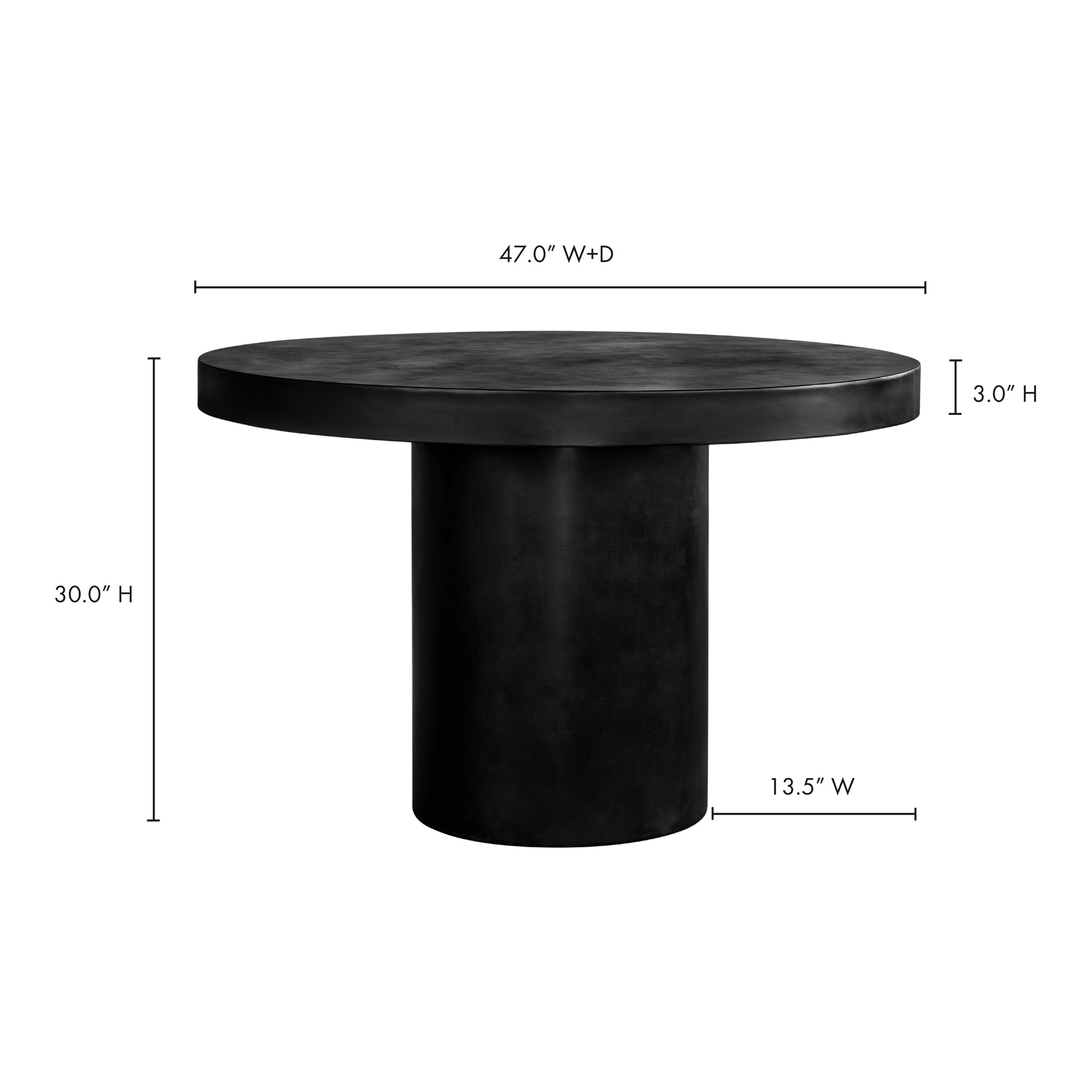 Moes Cassius Round Outdoor Dining Table Black BQ-1057-02-0