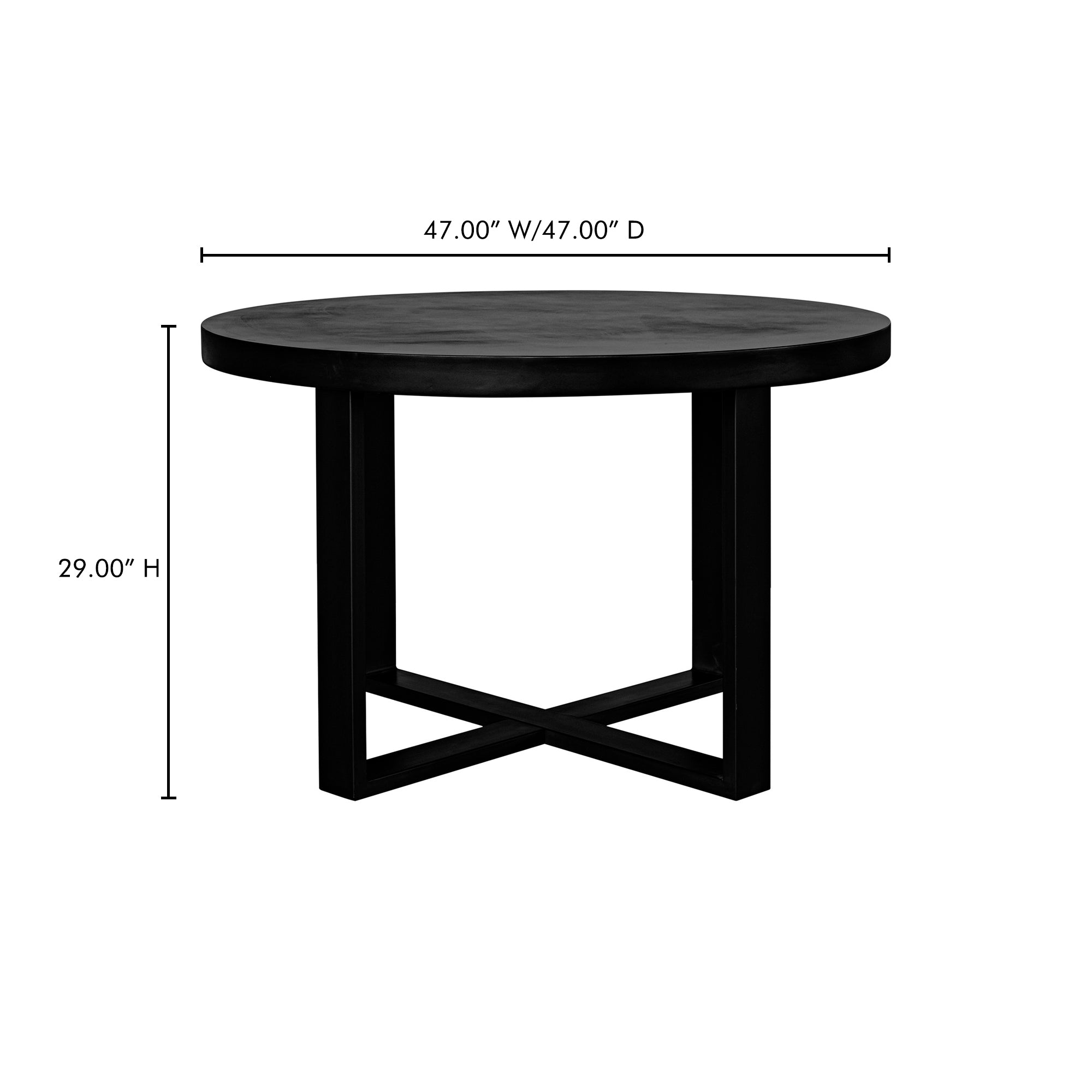 Moes Jedrik Round Outdoor Dining Table Black BQ-1065-02-0