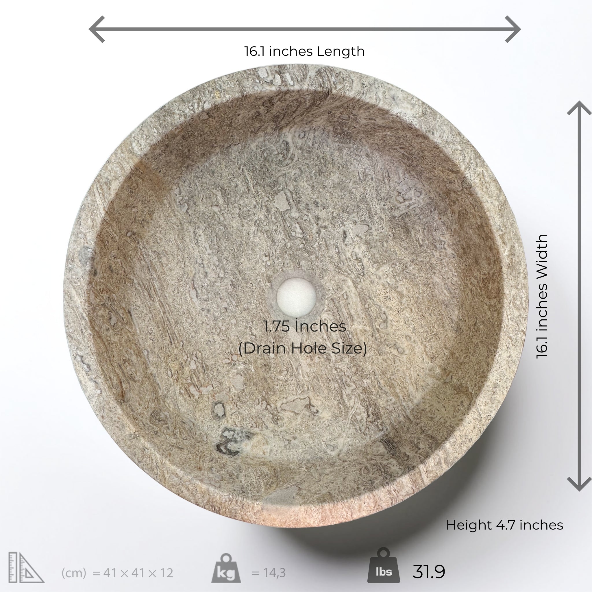 Dark Travertine Sink