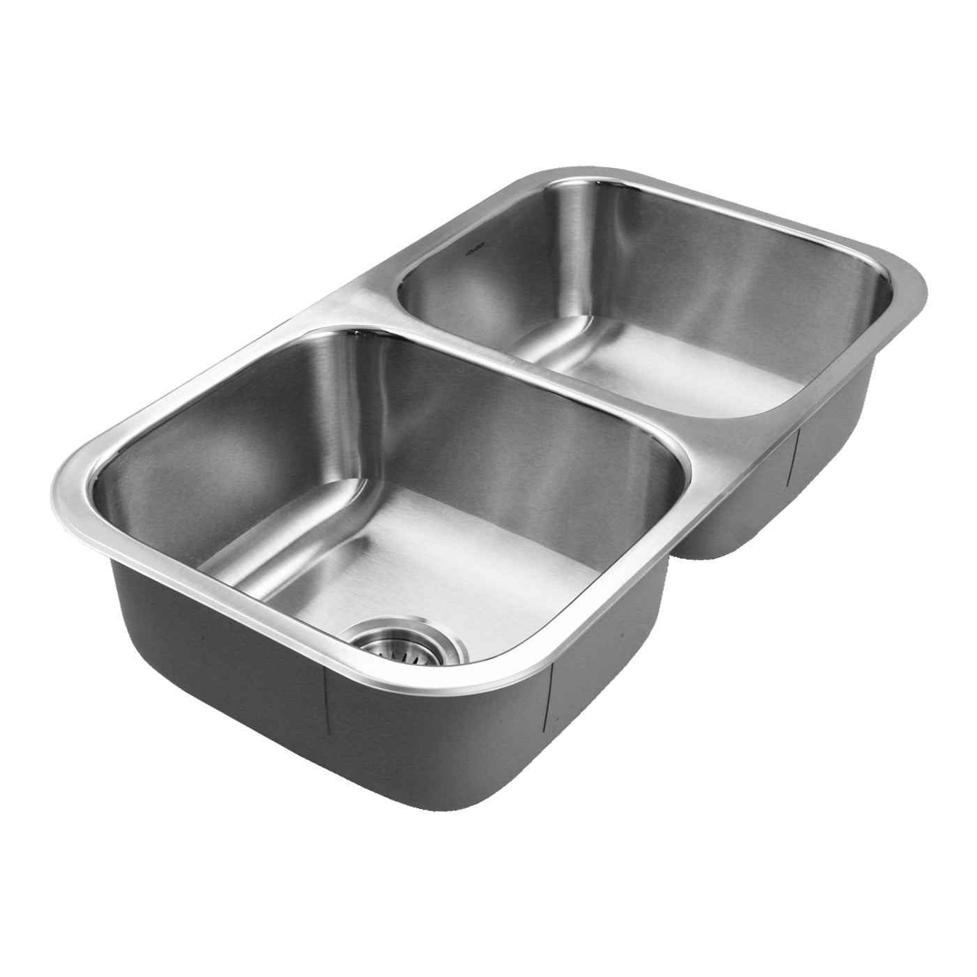 Houzer Belleo 32" Stainless Steel Drop-in Topmount 50/50 Double Bowl Kitchen Sink with Strainers & Grids