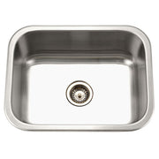 Houzer Belleo 23" Stainless Steel Drop-in Topmount Single Bowl Kitchen Sink with Strainer & Grid