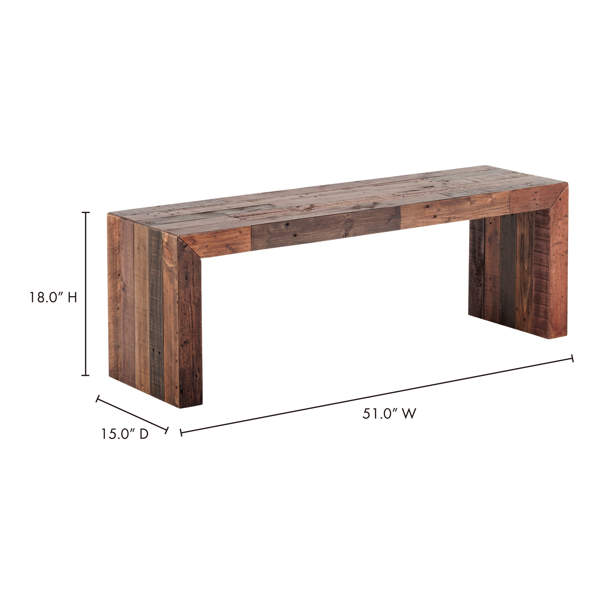 Moes Vintage Small Bench Light Brown BT-1003-01