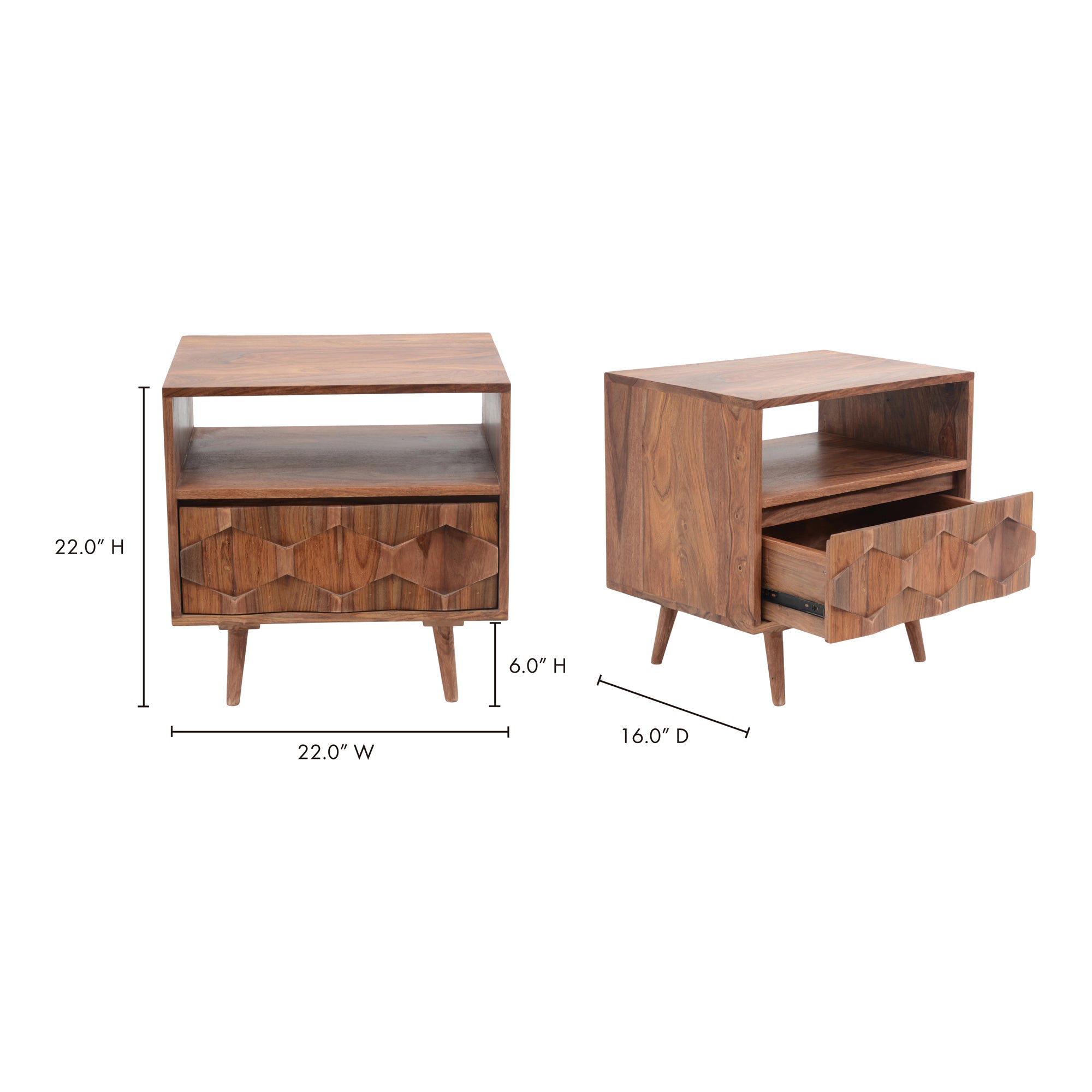 Moes O2 Nightstand Natural BZ-1022-24