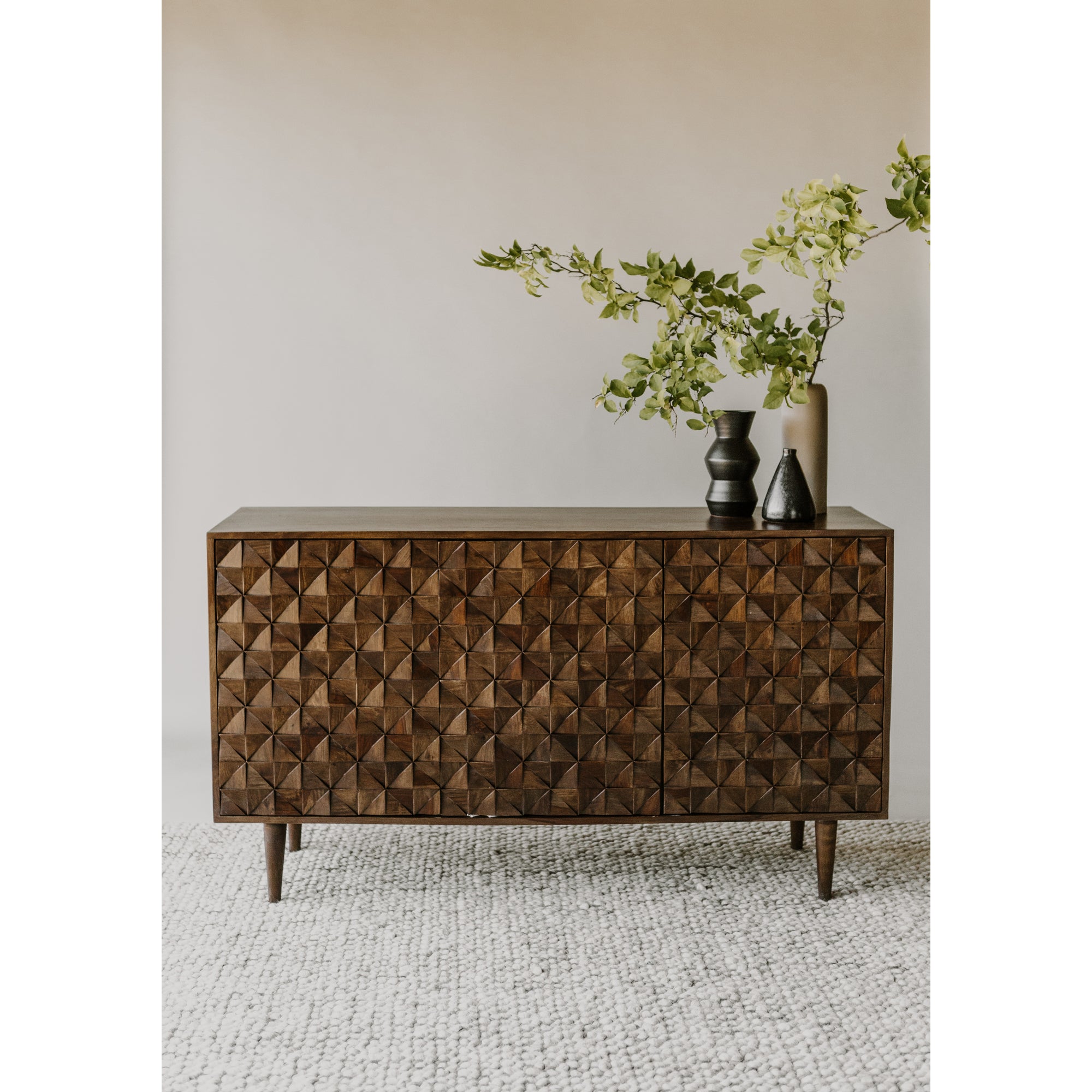 Moes Pablo 3 Door Sideboard Dark Brown BZ-1039-03