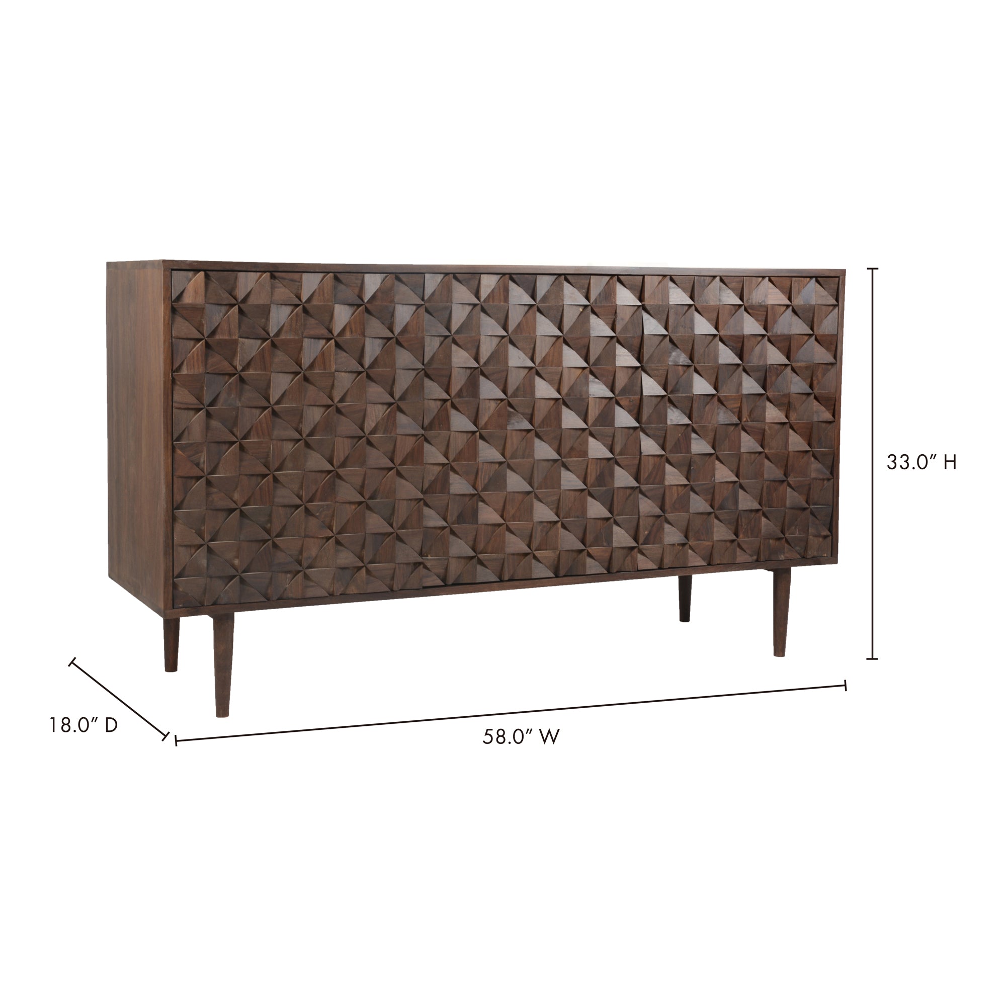 Moes Pablo 3 Door Sideboard Dark Brown BZ-1039-03