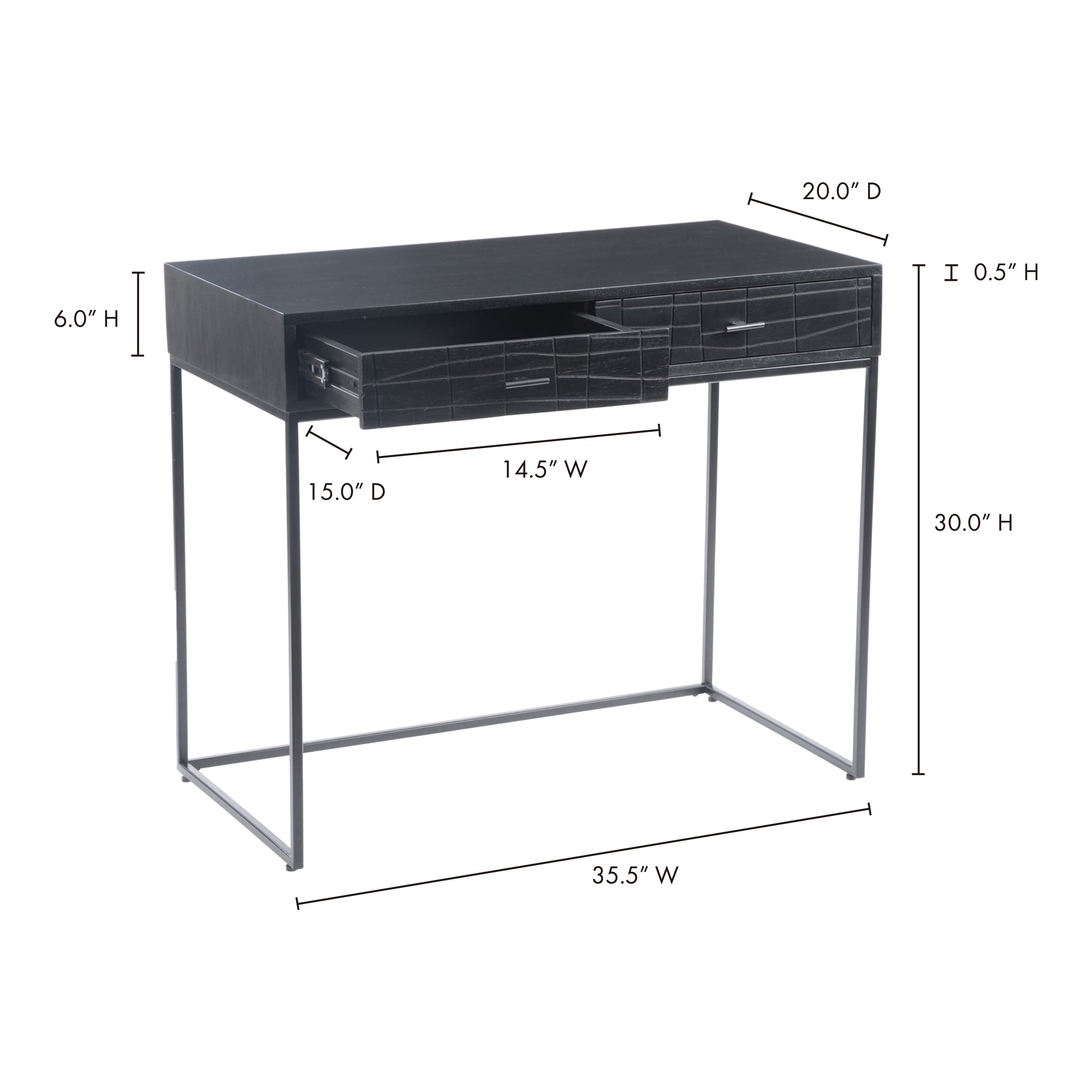 Moes Atelier Desk Black BZ-1111-02