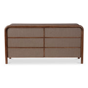 Moes Rye 6 Drawer Dresser Warm Brown BZ-1144-03