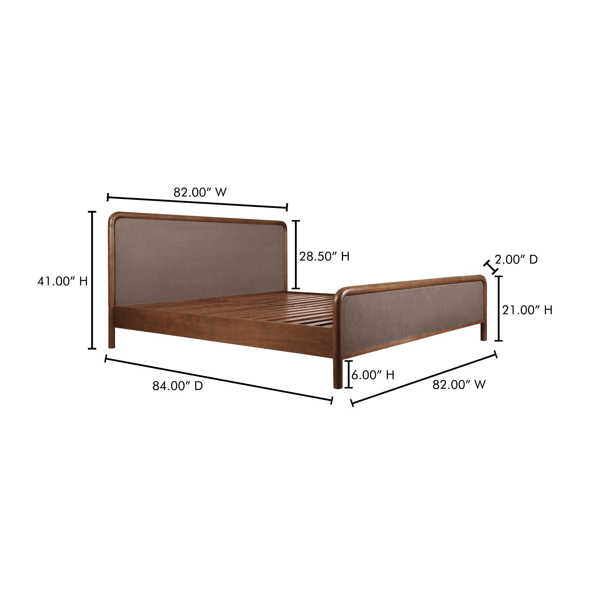 Moes Rye King Bed Warm Brown BZ-1146-03-0
