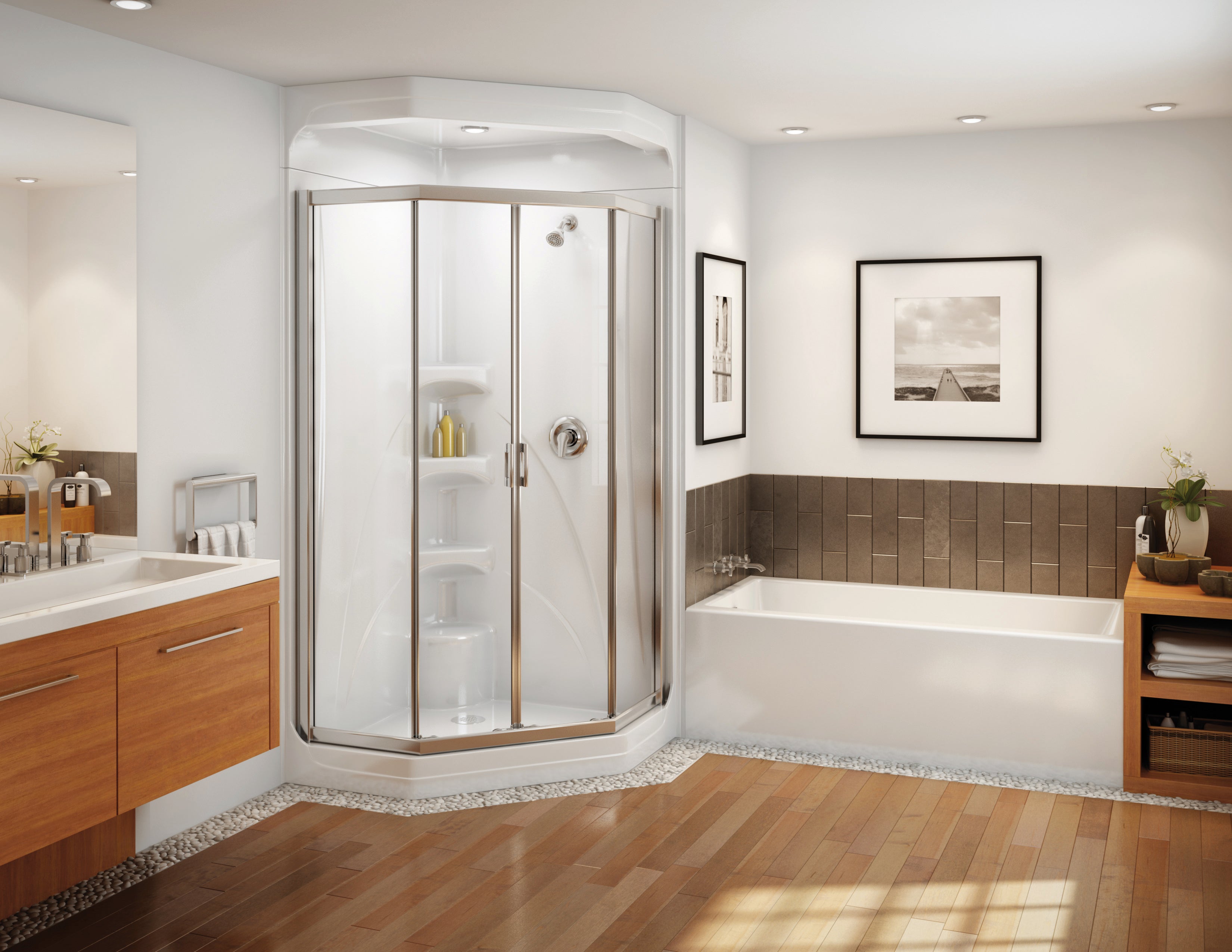 Rubix 6030 Acrylic Alcove Left-Hand Drain Bathtub in White