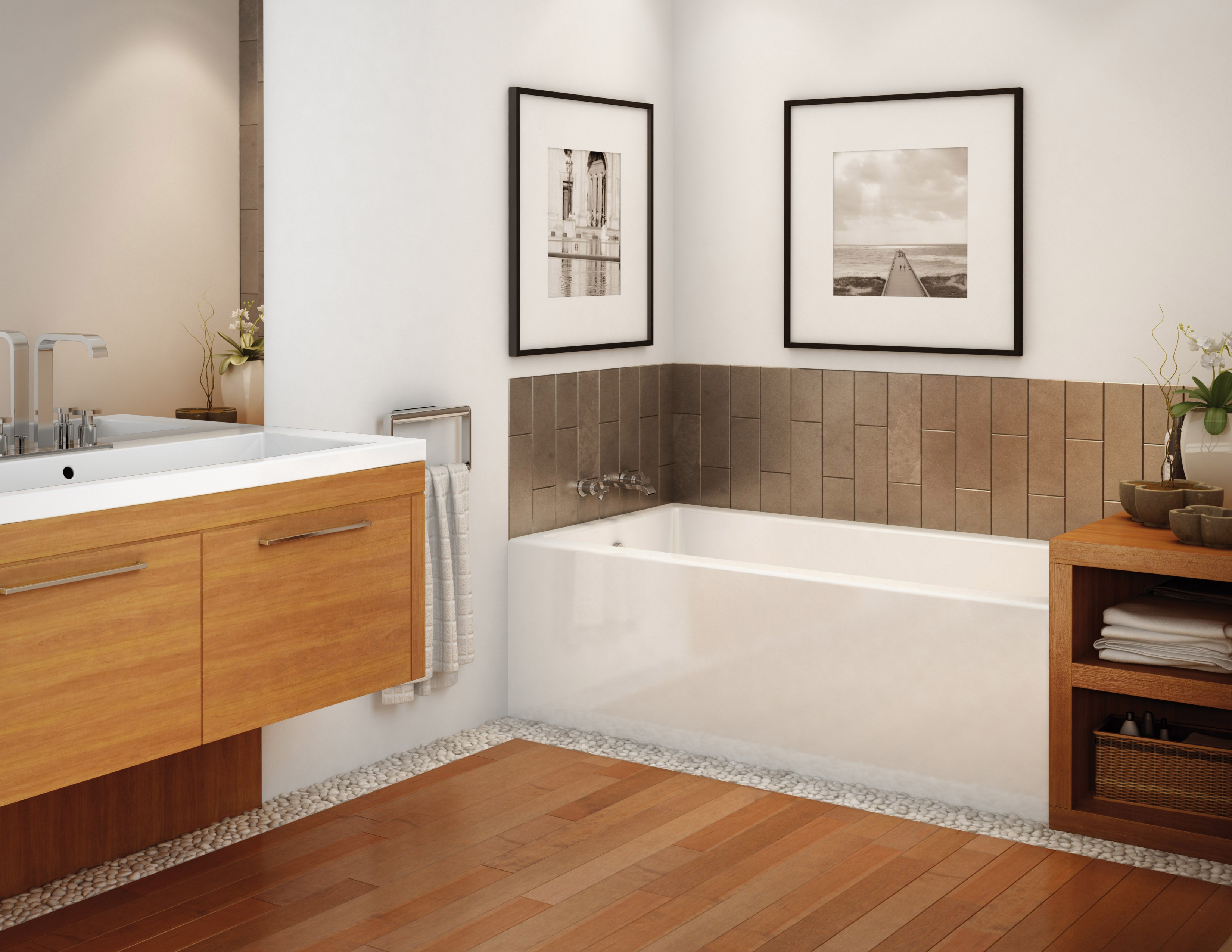 Rubix 6030 Acrylic Alcove Left-Hand Drain Bathtub in White