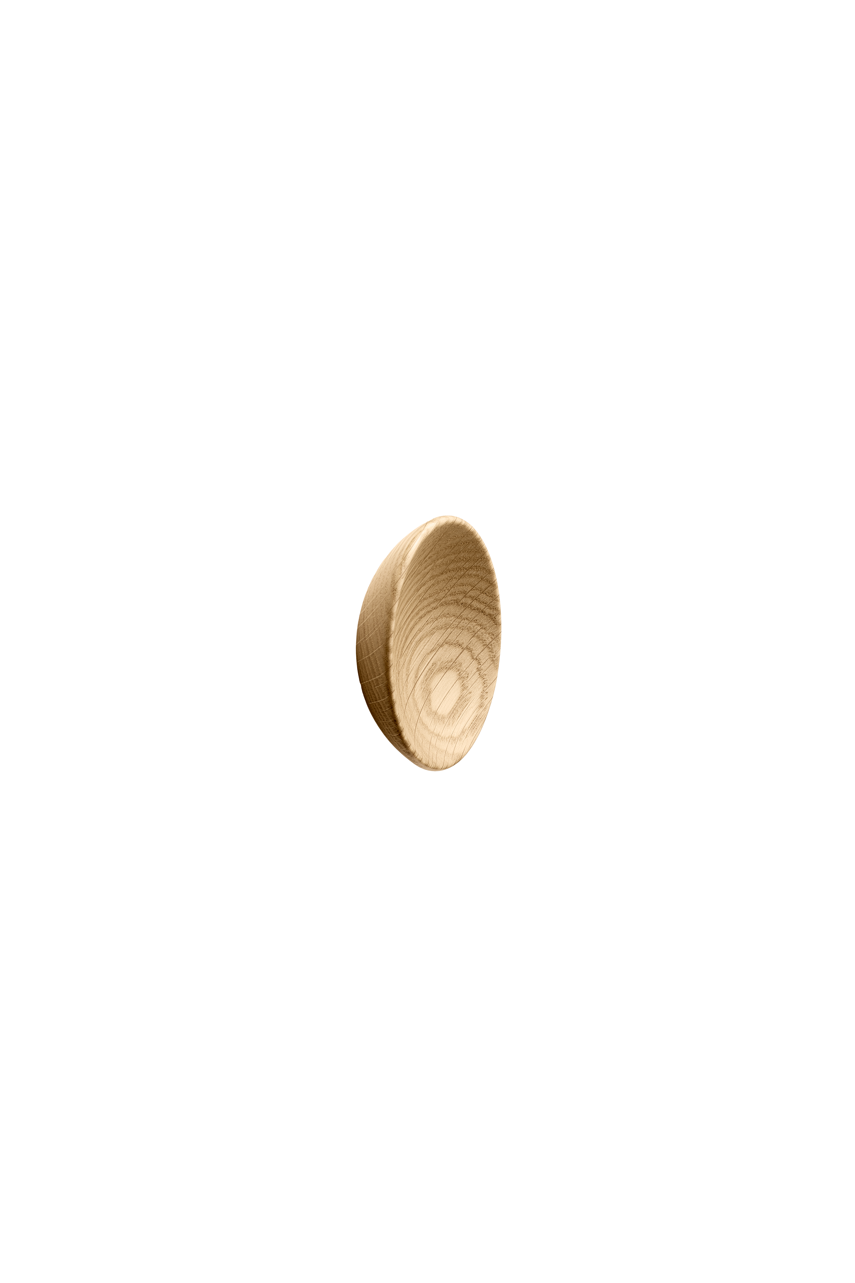 Round Wood "Bowl" Lacquered Oak Cabinet Knob