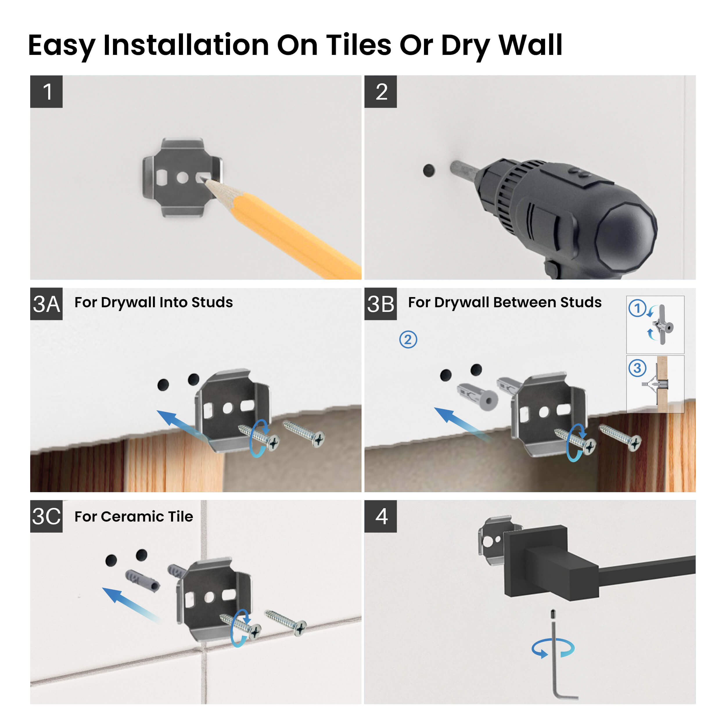Quadra 4 Piece Bathroom Hardware Set