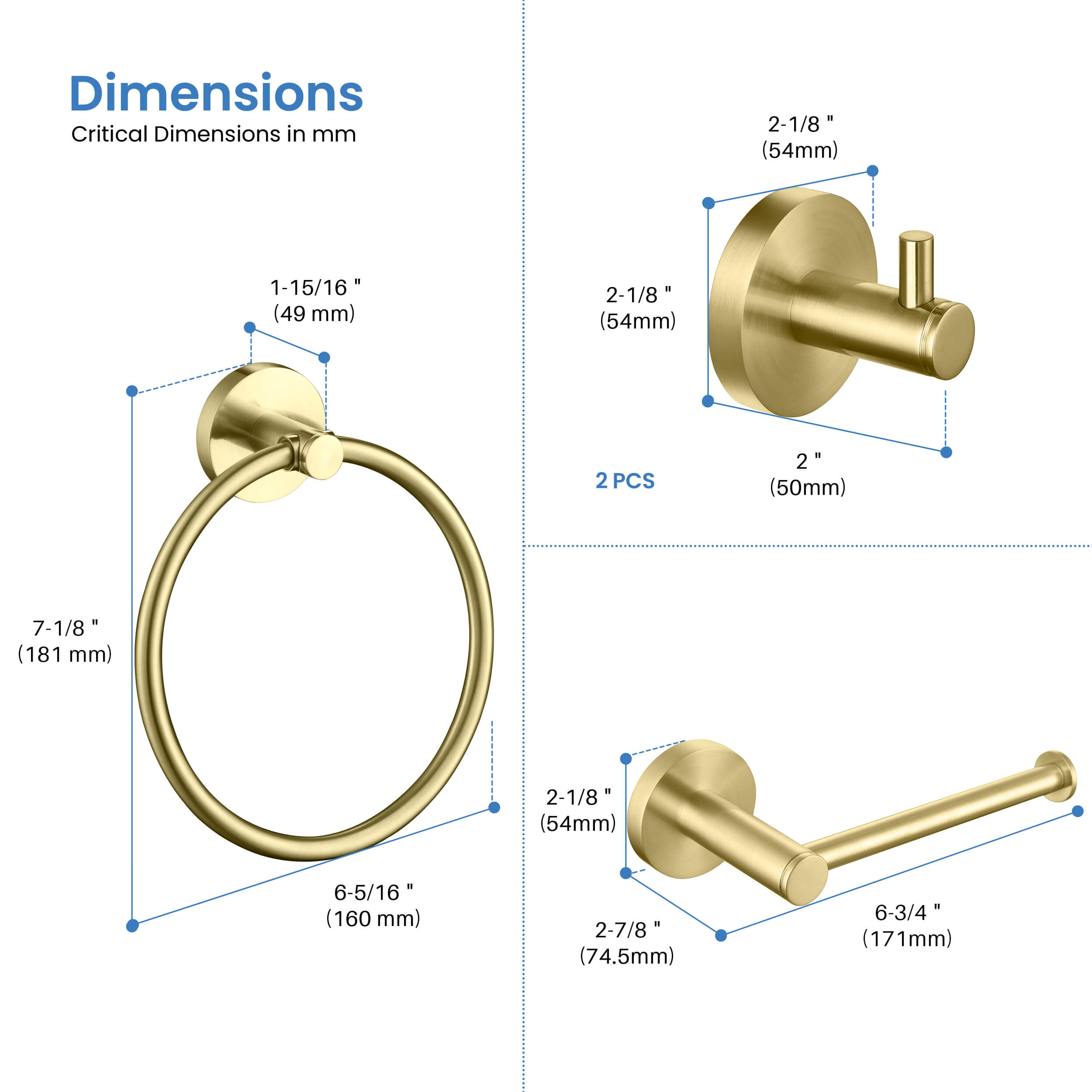 Halo 4-Piece Bathroom Hardware Set 2