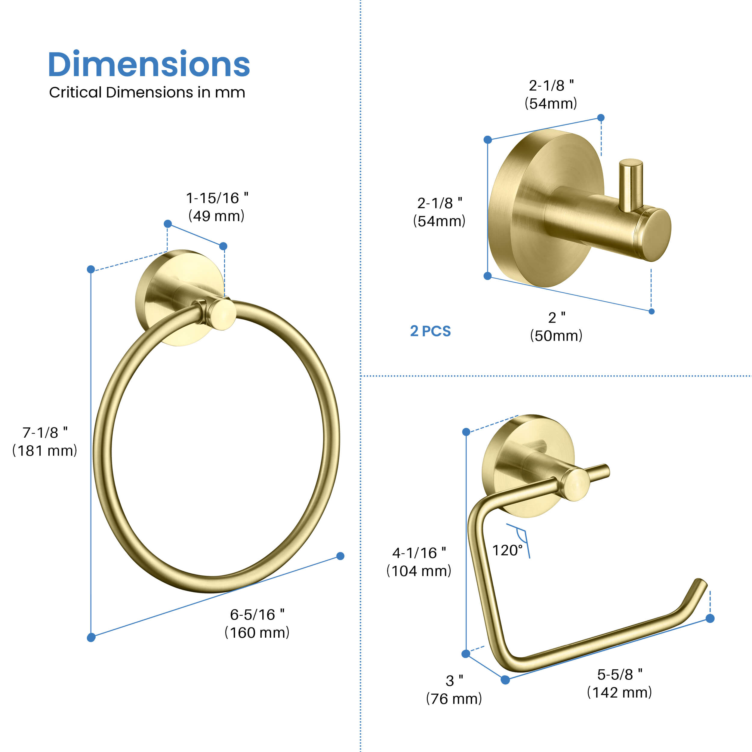 Halo 4-Piece Bathroom Hardware Set 3