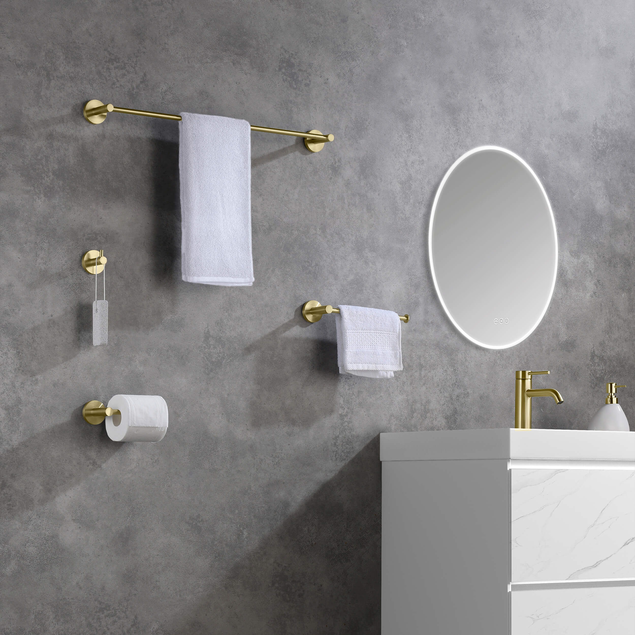 Halo 4-Piece Bathroom Hardware Set 1