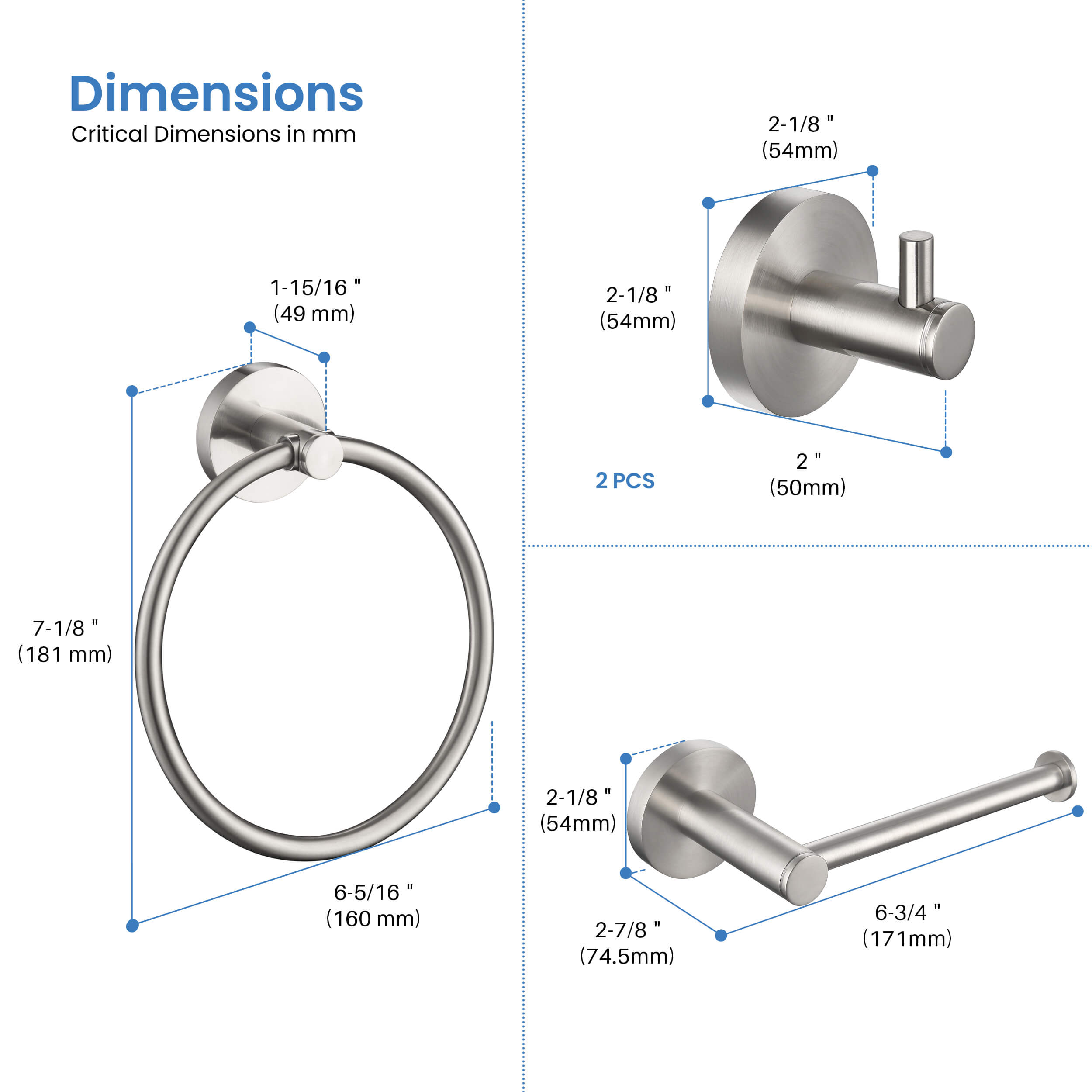 Halo 4-Piece Bathroom Hardware Set 2