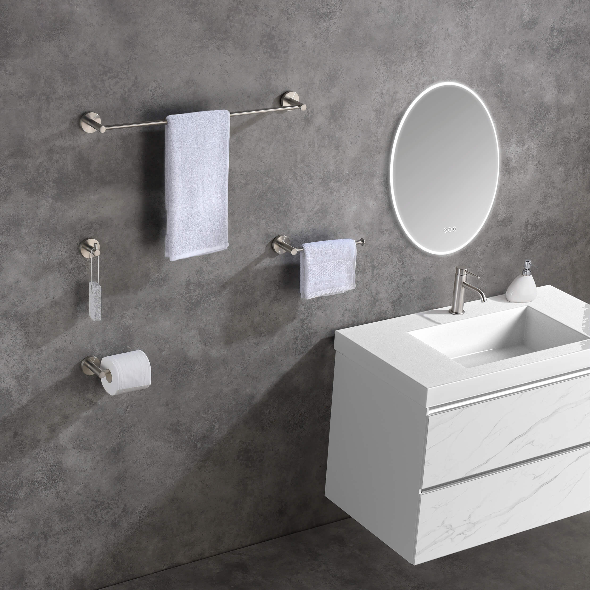 Halo 4-Piece Bathroom Hardware Set 1