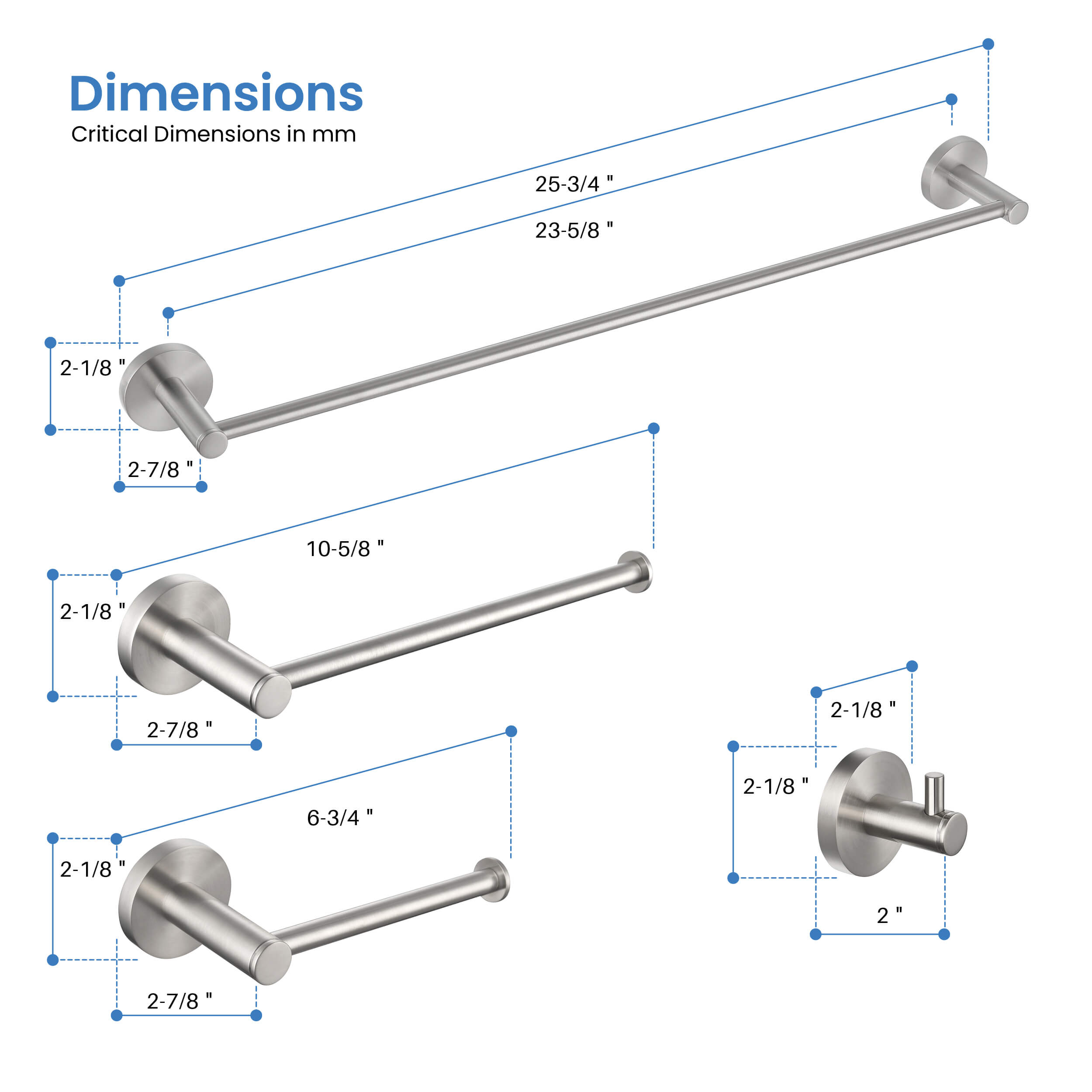 Halo 4-Piece Bathroom Hardware Set 1