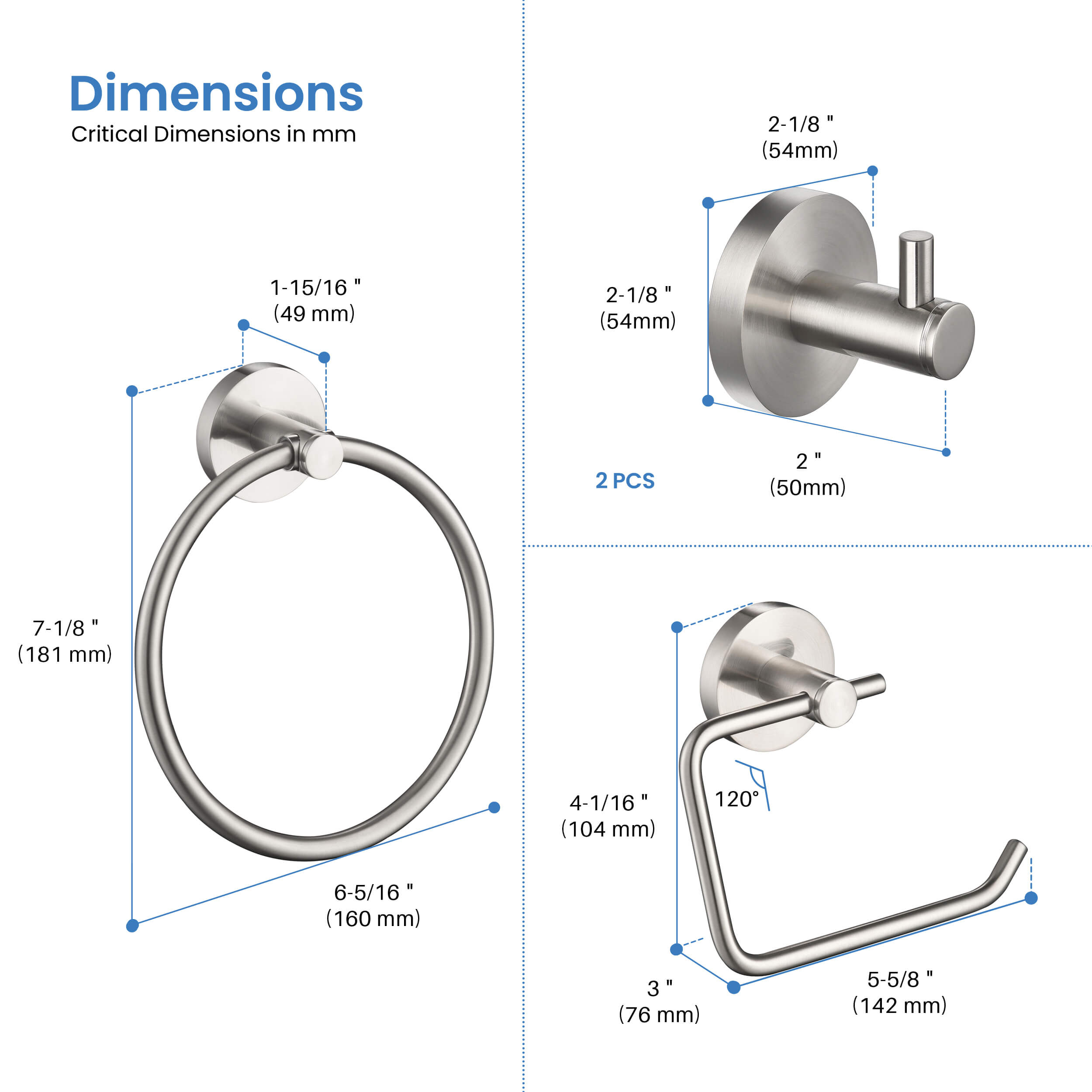 Halo 4-Piece Bathroom Hardware Set 3