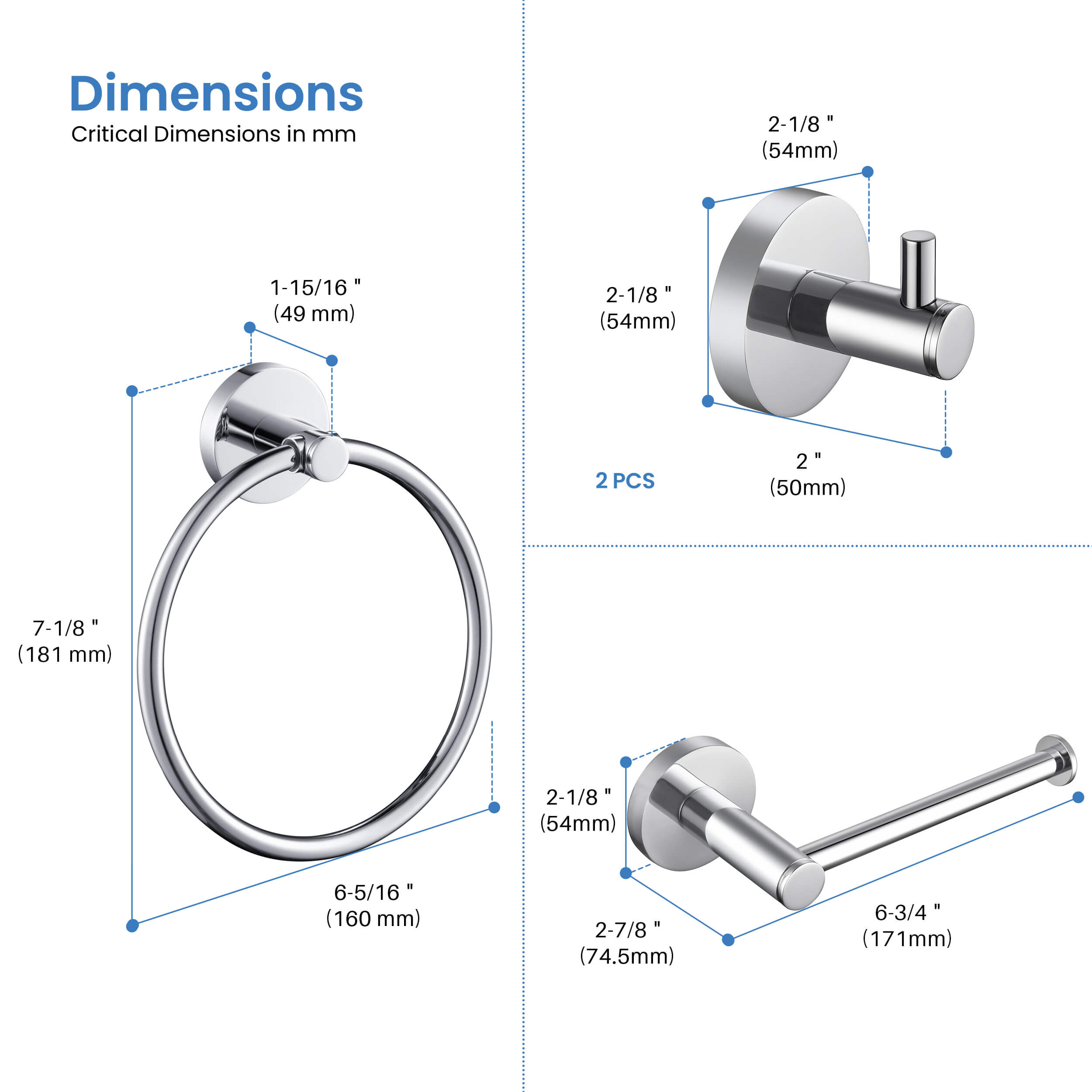 Halo 4-Piece Bathroom Hardware Set 2