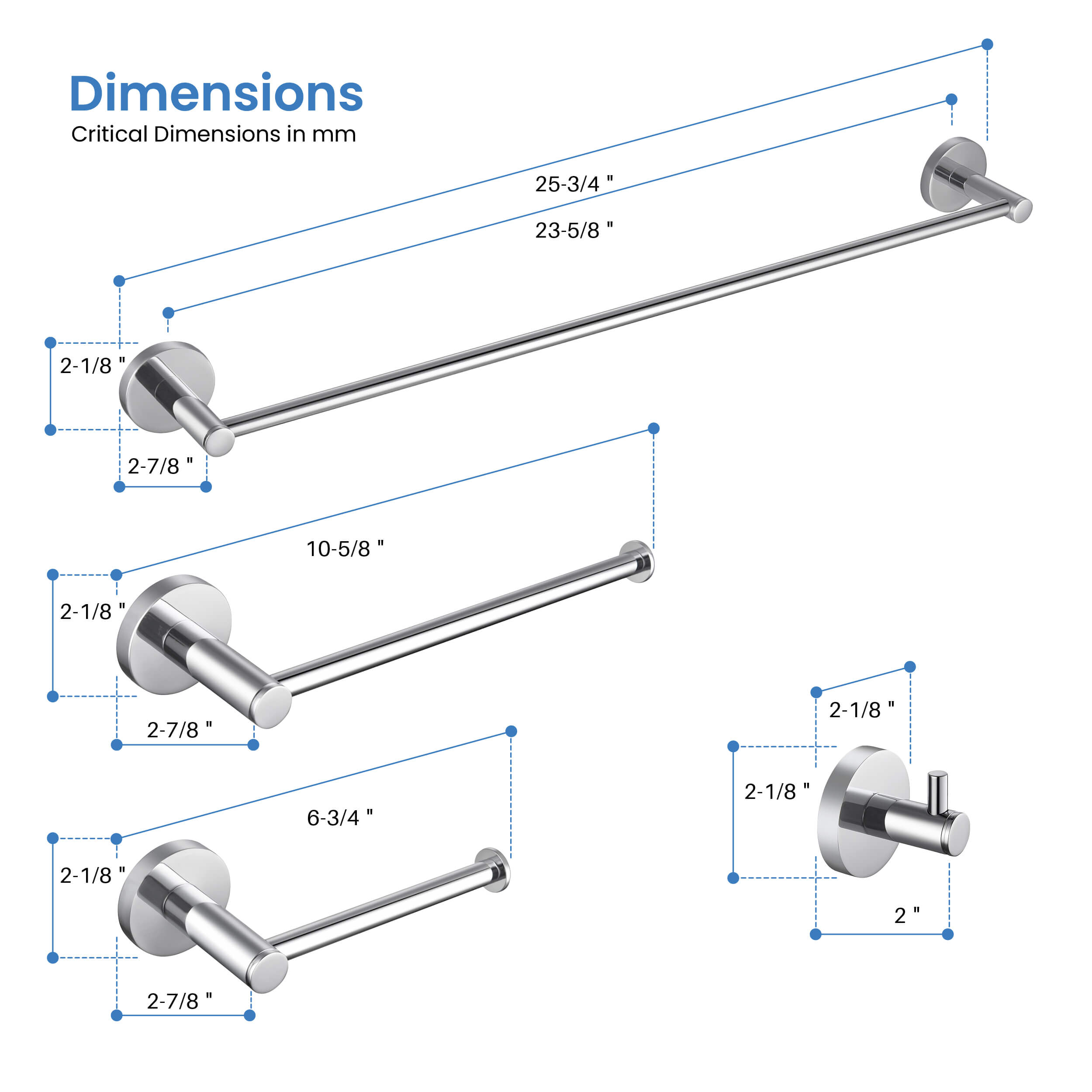 Halo 4-Piece Bathroom Hardware Set 1