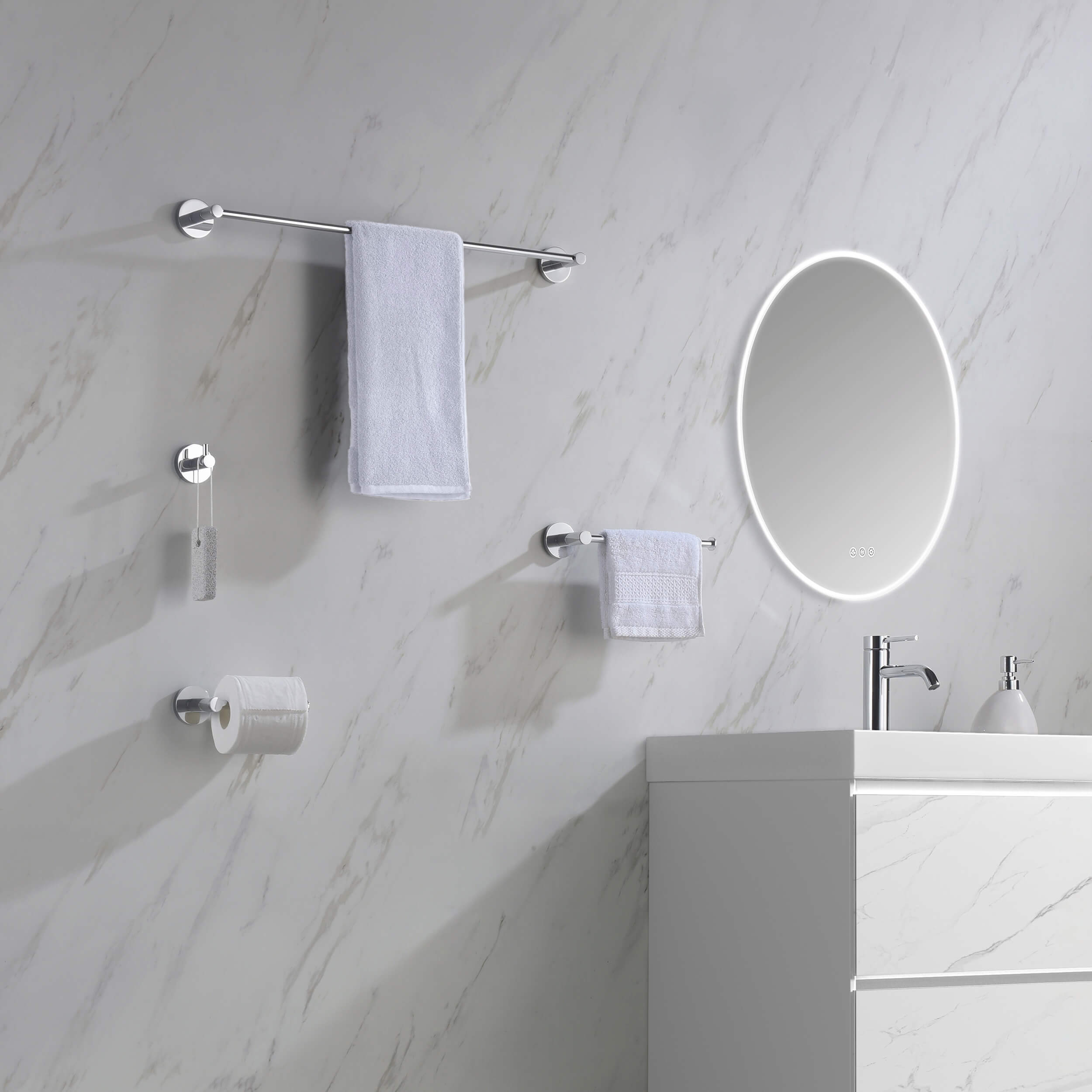 Halo 5 Piece Bathroom Hardware Set 1