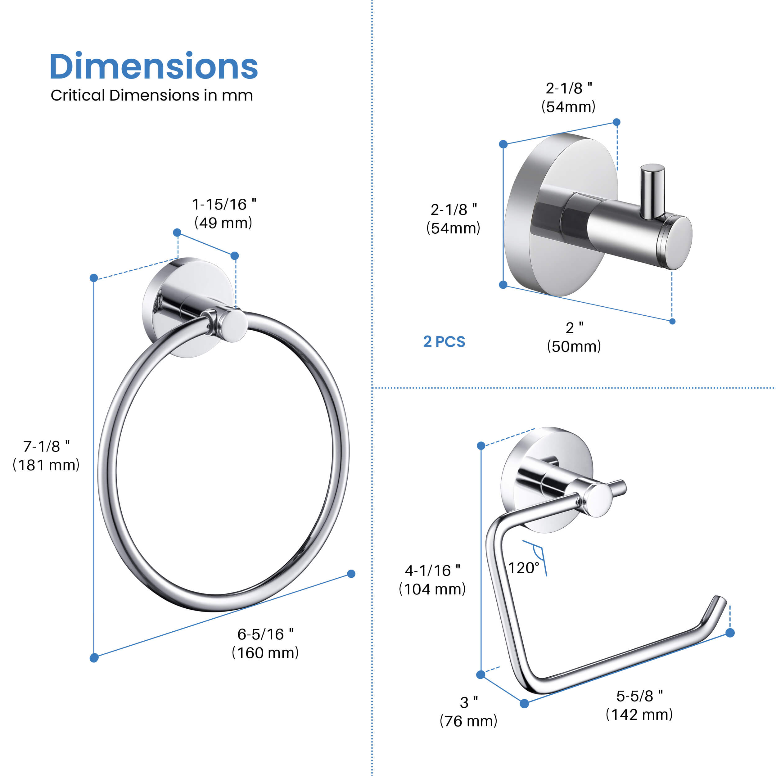 Halo 4-Piece Bathroom Hardware Set 3